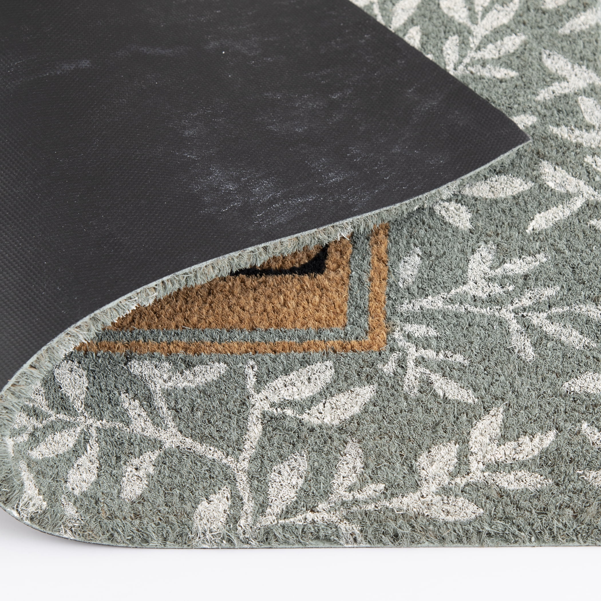 Mainstays Outdoor Doormat Floral Pattern Scraper Mat (Green, 18 in x 30 in) vgrao