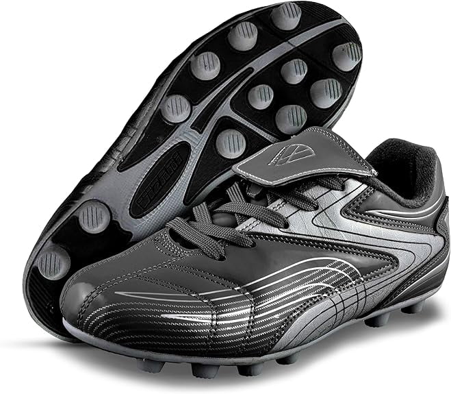 Vizari Youth Firm Ground Soccer Cleats (Black, 9) e6yps
