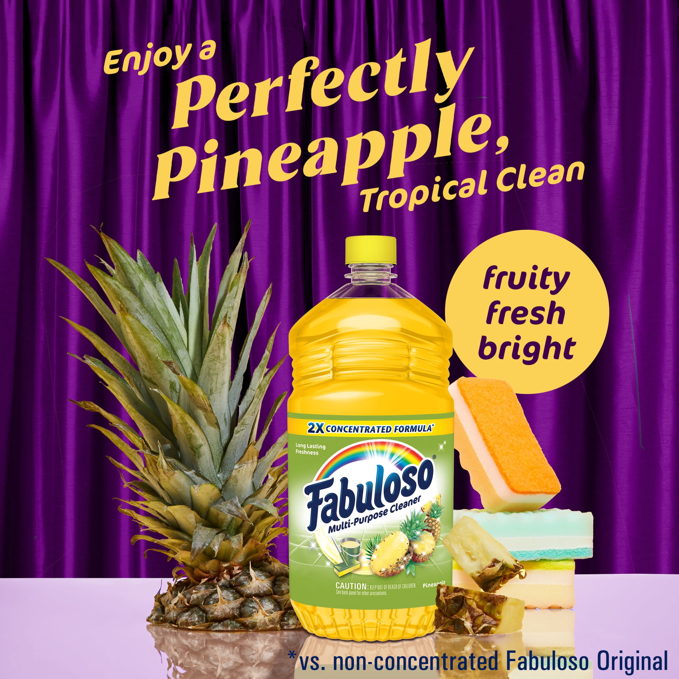 Fabuloso Multi-Purpose Cleaner, 2X Concentrated Formula, Pineapple Scent (56 fl oz) i01q6