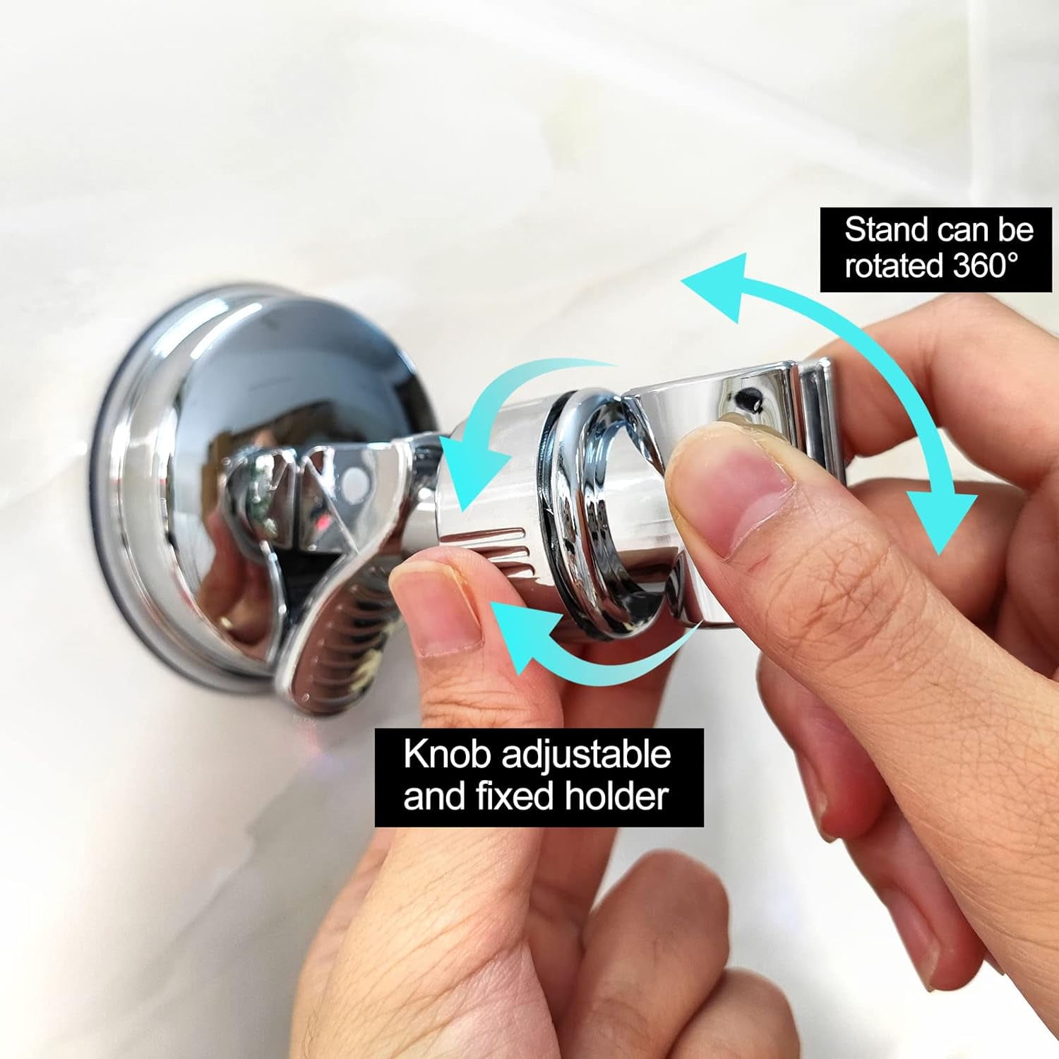 GYTF Adjustable Shower Head Holder, Removable Suction Cup Bracket for Handheld Sprayer (Silver, 2 Pack) 9kn5f