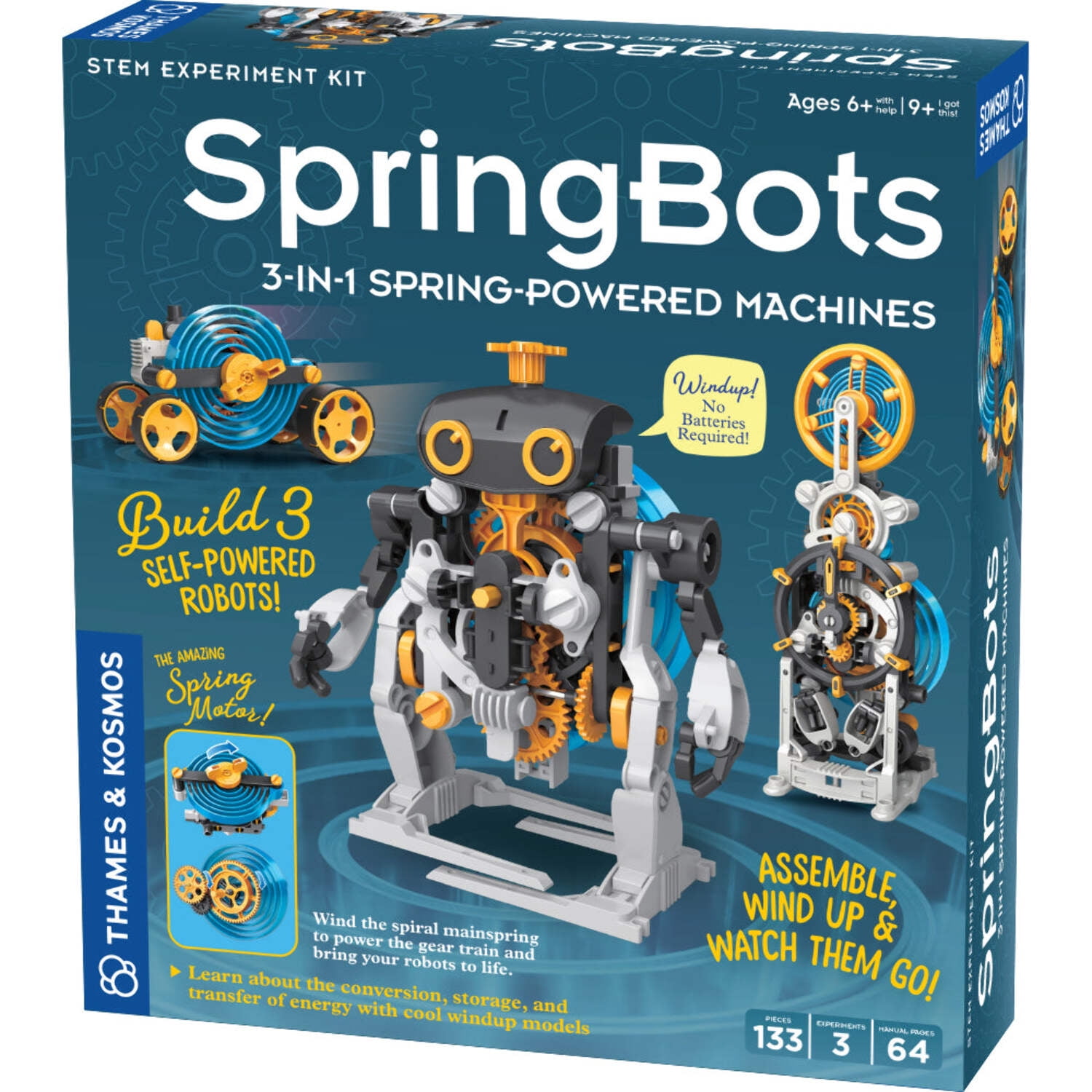 Thames & Kosmos Springbots 3-in-1 Spring-Powered Mechanical Engineering Science Kit (1 Set) si3ft