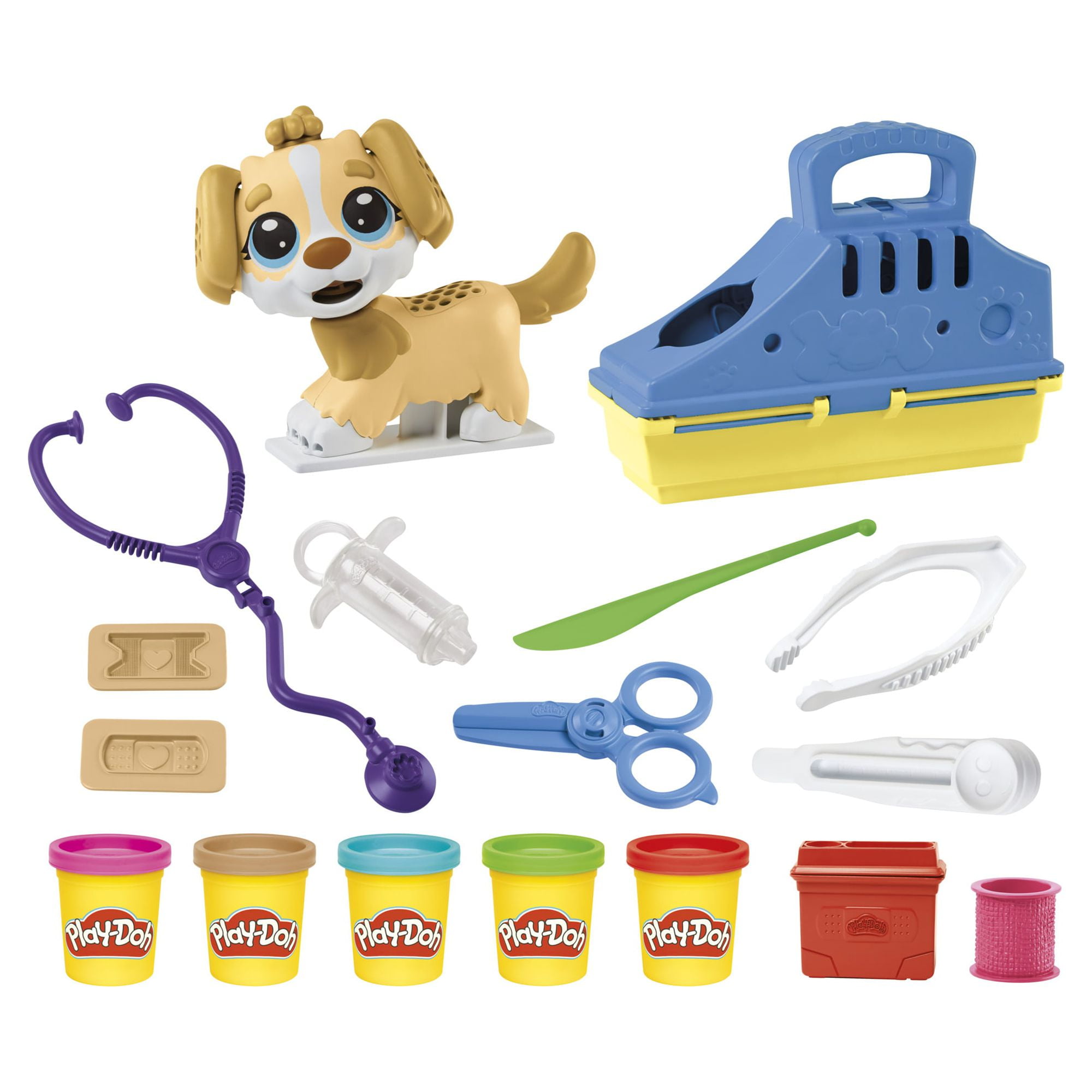 Play-Doh Care 'N Carry Vet Playset with Toy Dog and 10 Modeling Tools (5 Colors, 2 oz) 607k4