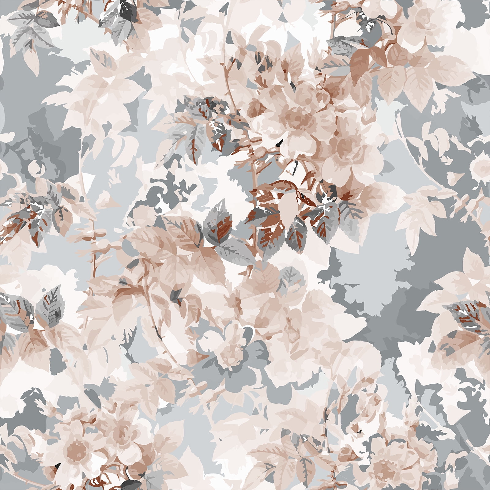 VEELIKE Floral Peel and Stick Wallpaper Watercolor Flower Contact Paper for Bedroom and Nursery (Grey Pink, 17.7 in x 118 in) znykk