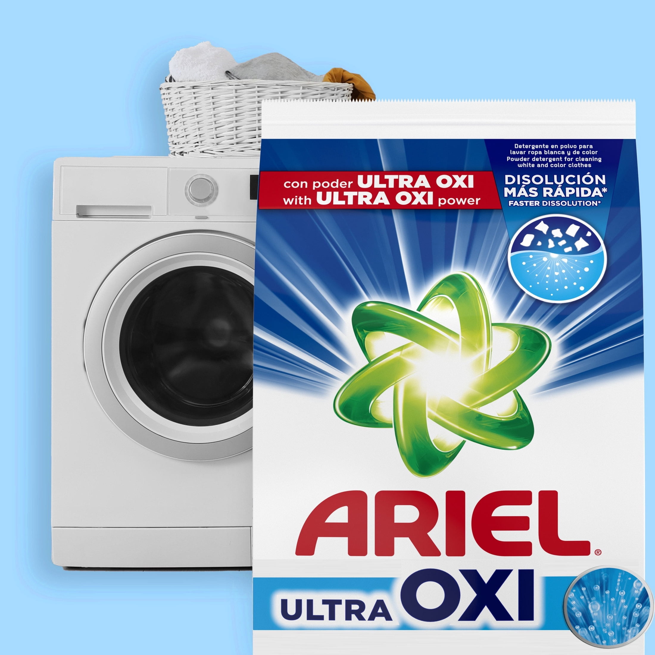 Ariel Laundry Detergent Powder, Oxi Advanced Stain Removal, Original Scent (105 oz, 66 Loads) a3rmb