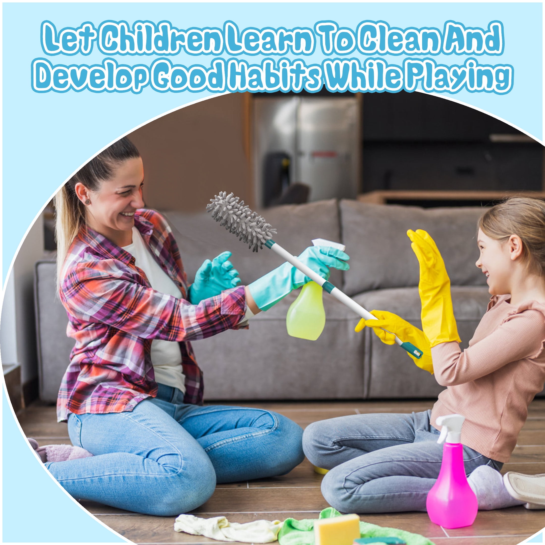 Crtynell Kids Cleaning Set with Realistic Vacuum and Accessories (8 Pieces) hotbj