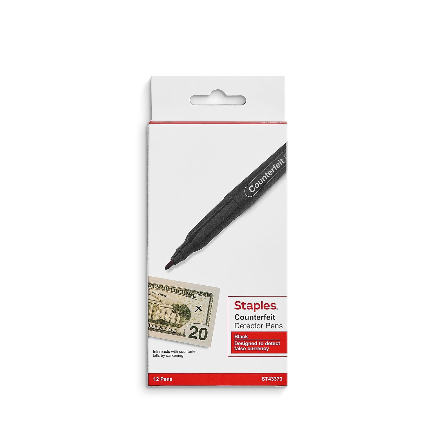 Staples Counterfeit Detector Pens for Currency Verification (Black, 36 Pack) bc3y9