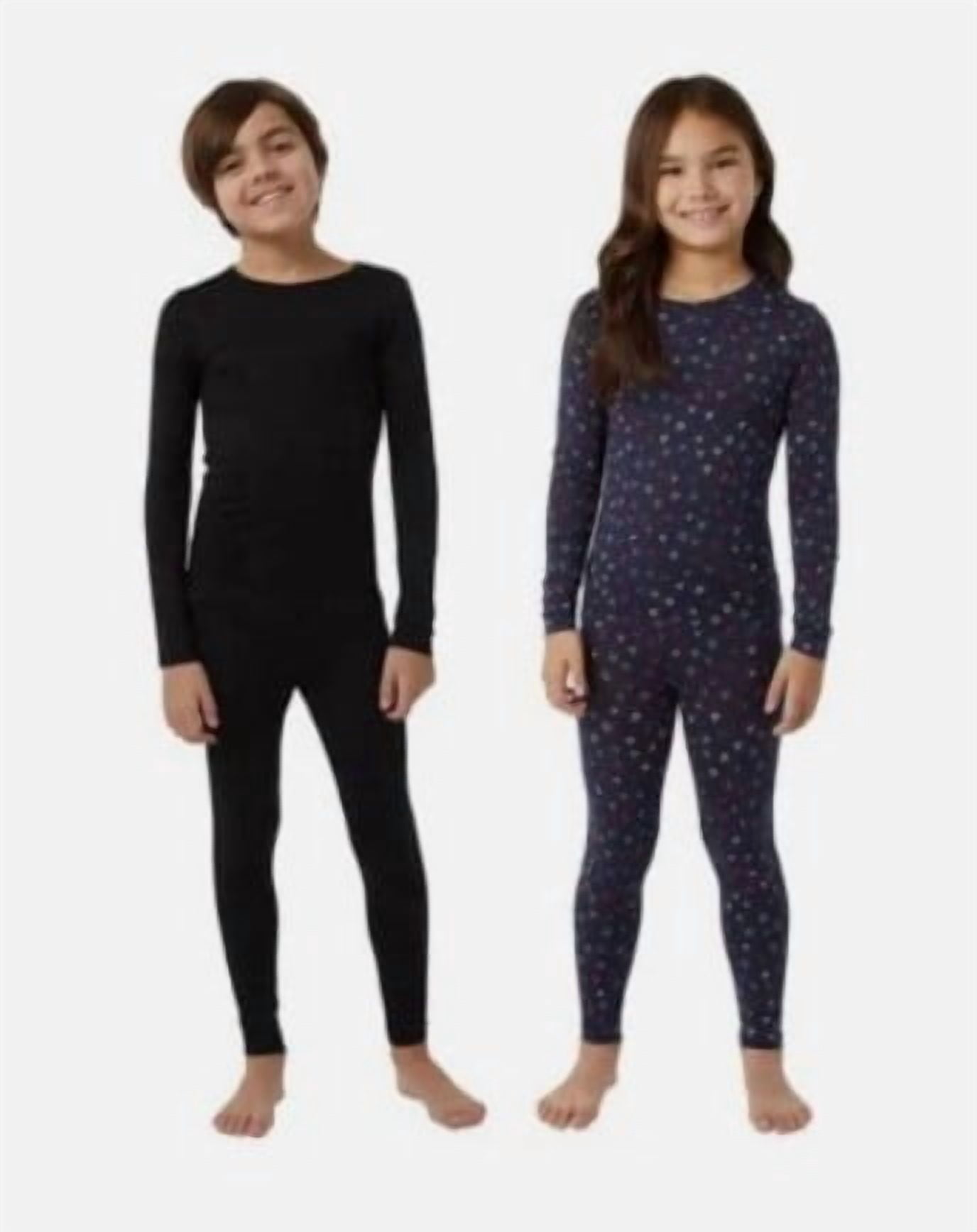 32 Degrees HEAT Kids Thermal Long-Sleeve Crew Neck & Legging 2-Piece Set (Navy, Small) hxxn3