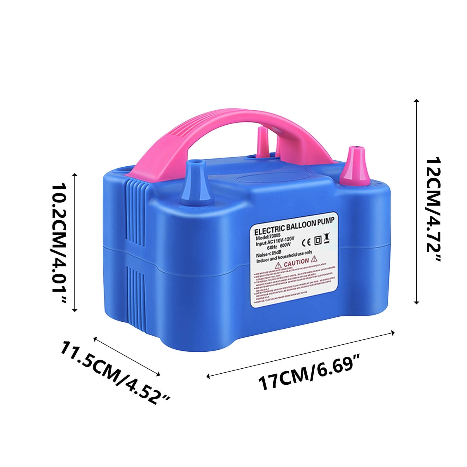 Sokhug Electric Balloon Pump Dual-Hole Automatic Inflator for Party Decorations (Pink, 600W) 43tru
