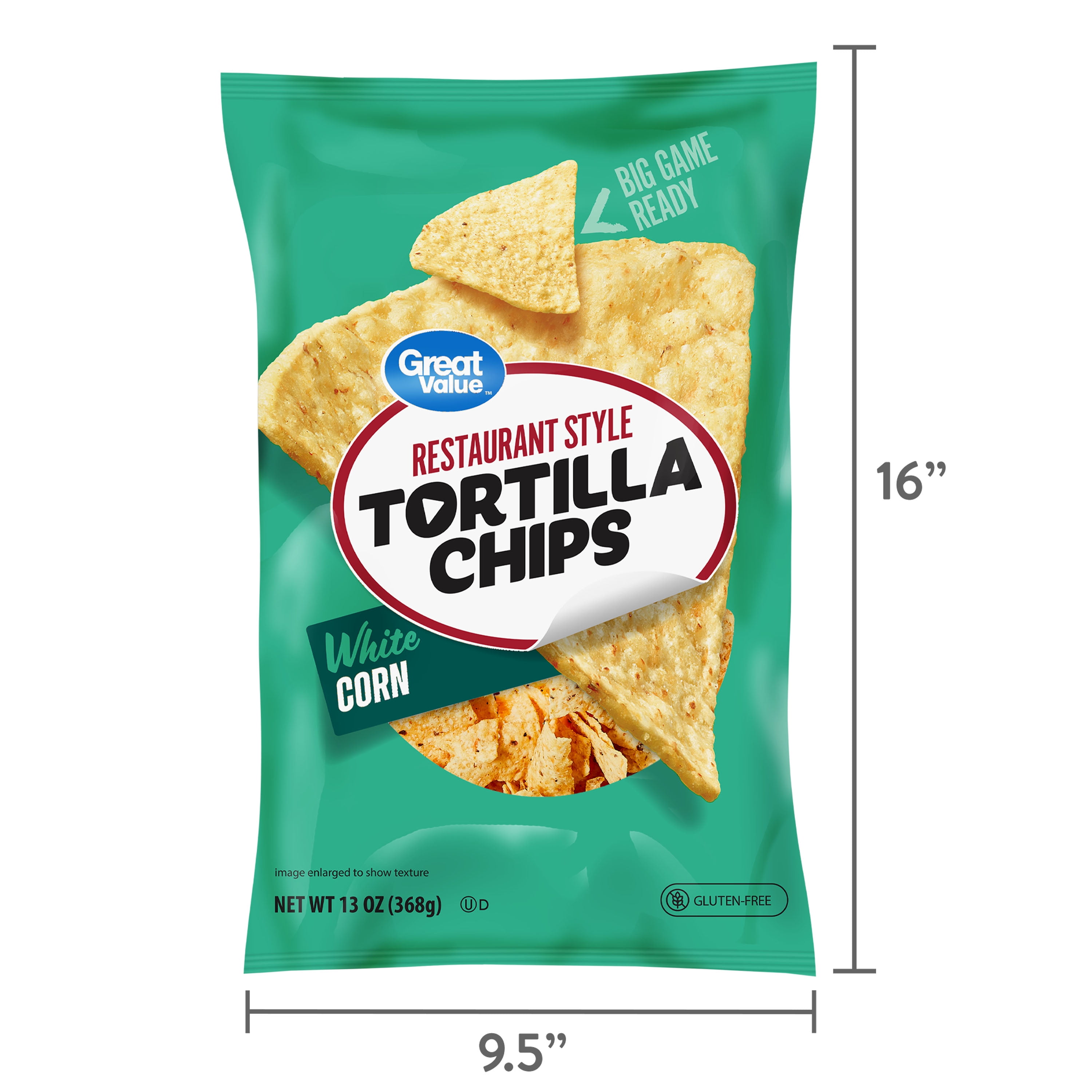 Great Value Restaurant Style White Corn Tortilla Chips (White, 13 oz) bmu7d