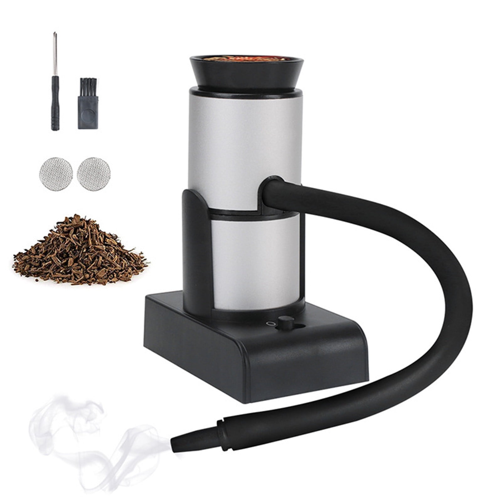 VALSEEL Portable Food Smoker Kit with Torch and 4 Wood Chip Flavors (Silver, 1 Pack) f9lix