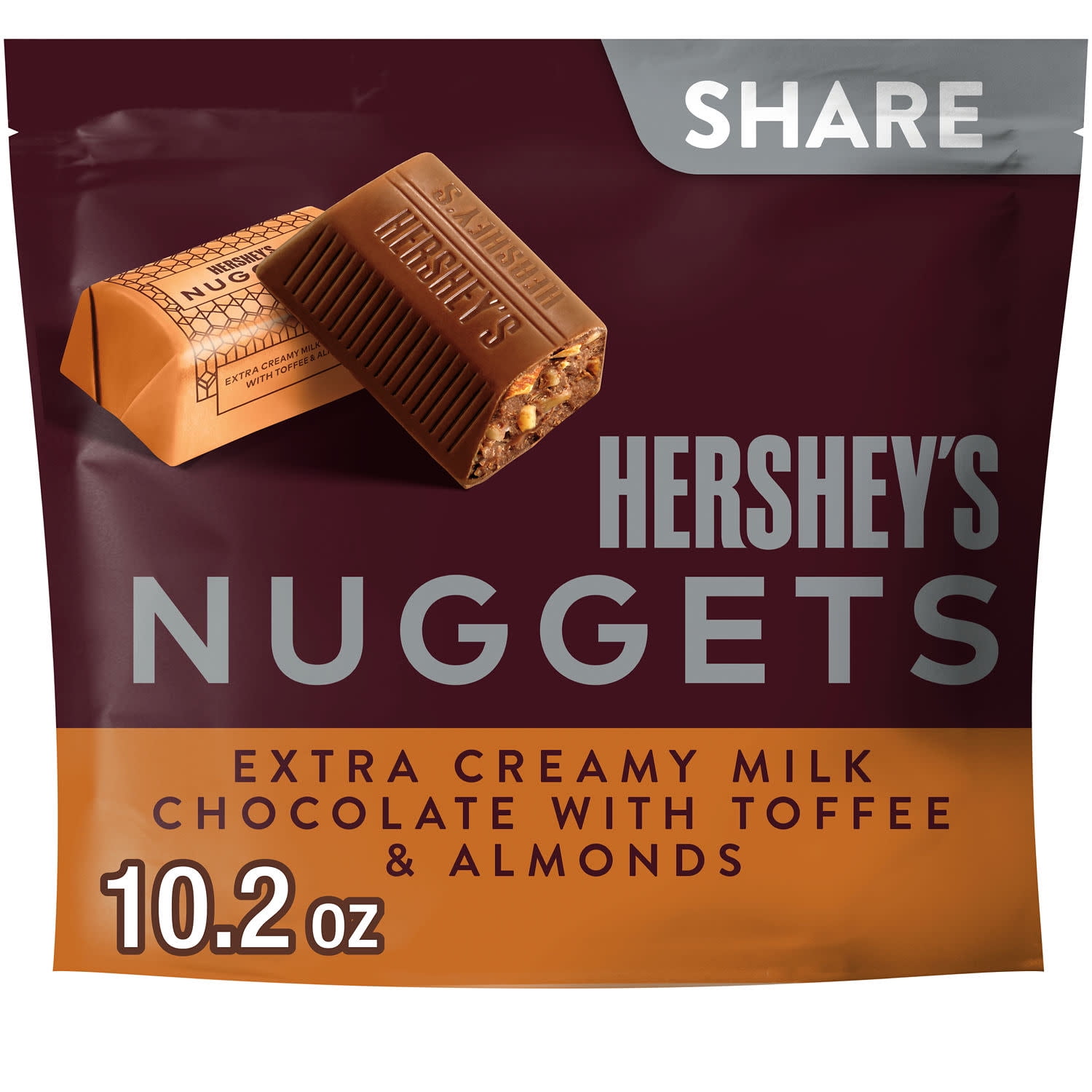 Hershey's Nuggets Milk Chocolate with Toffee and Almonds Candy (Share Pack, 10.2 oz) 2b647