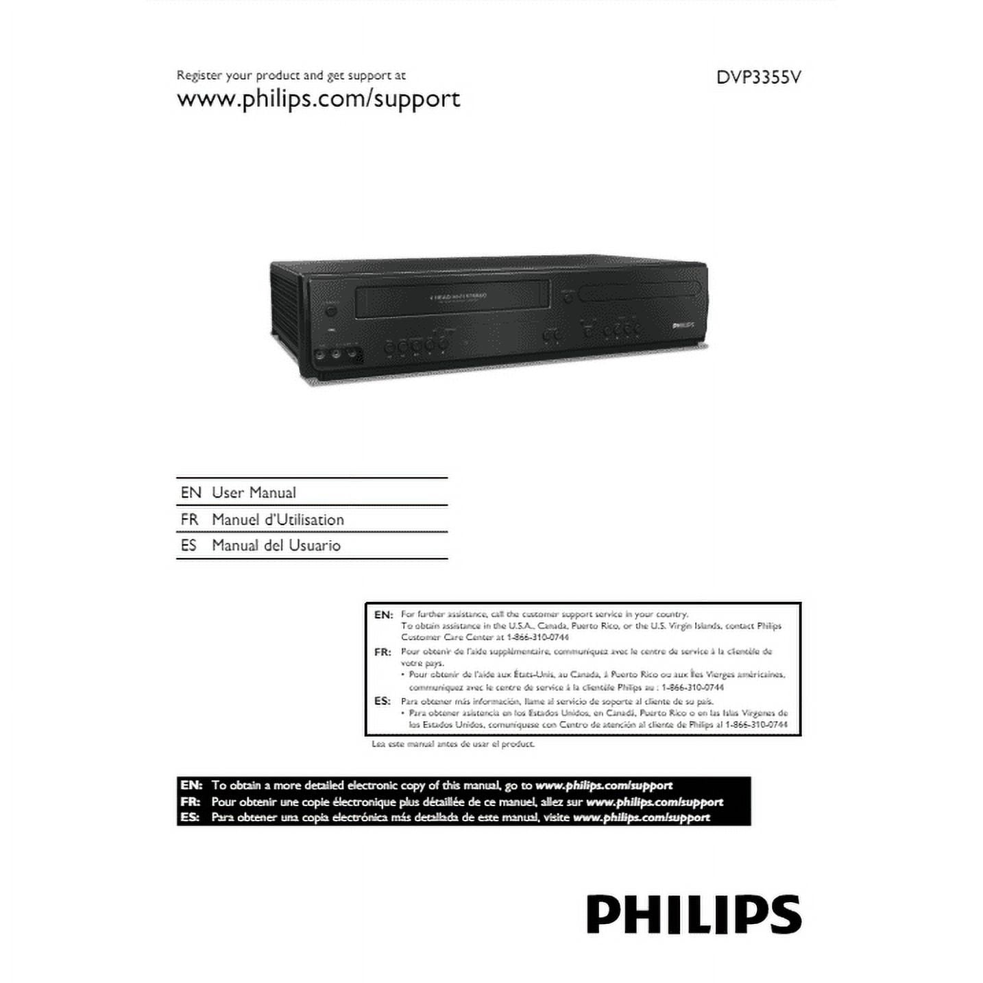 Philips DVD/VCR Combo Player with Progressive Scan and Direct Dubbing (Black) mbtp1