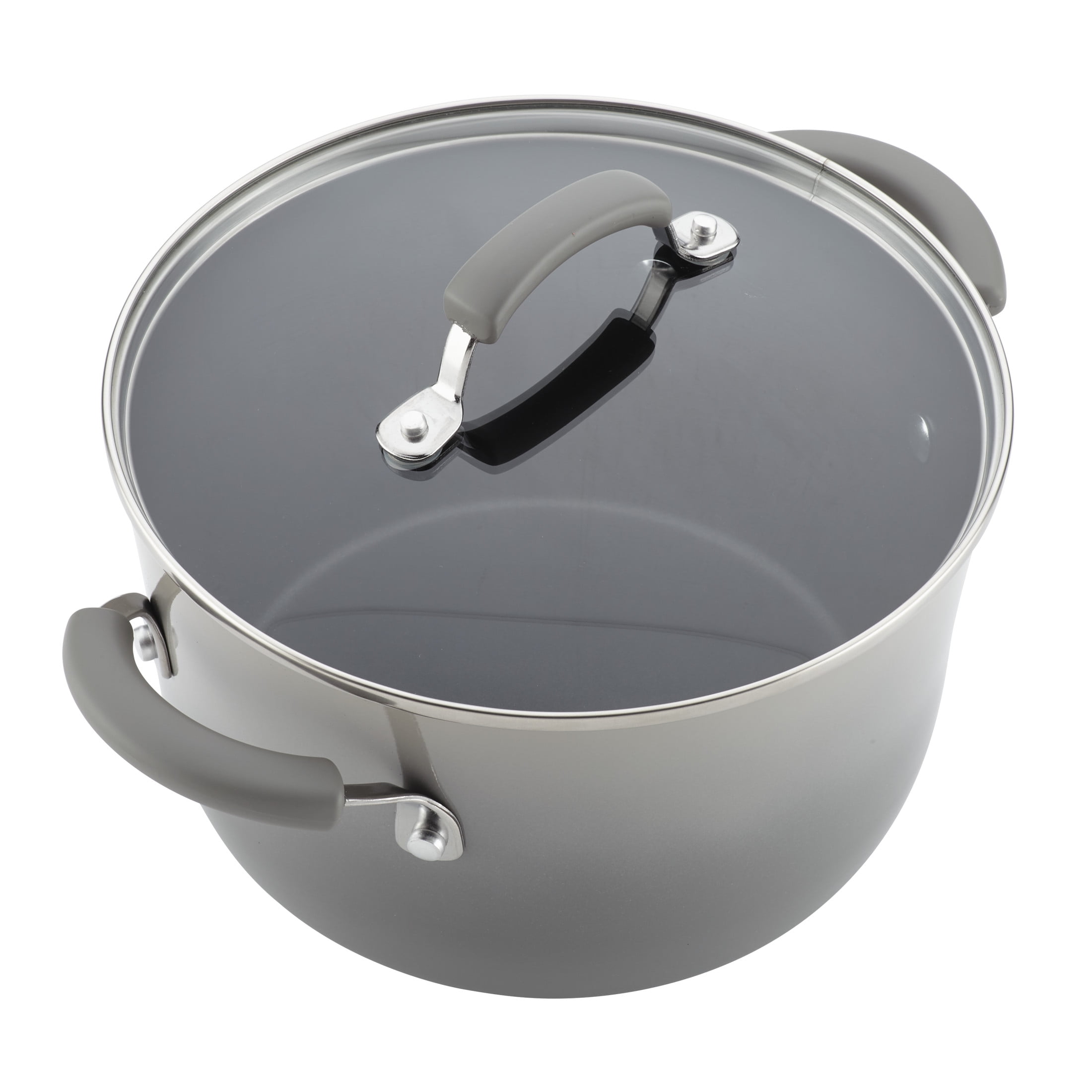 Rachael Ray 15 Piece Hard Enamel Nonstick Cookware Set (Gray, 15 Piece) phfly
