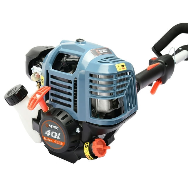 Senix 26.5cc 4-Cycle Gas String Trimmer, 17.7 in Cutting Width, Curved Shaft Weed Eater (11.3 lb) xmgv6