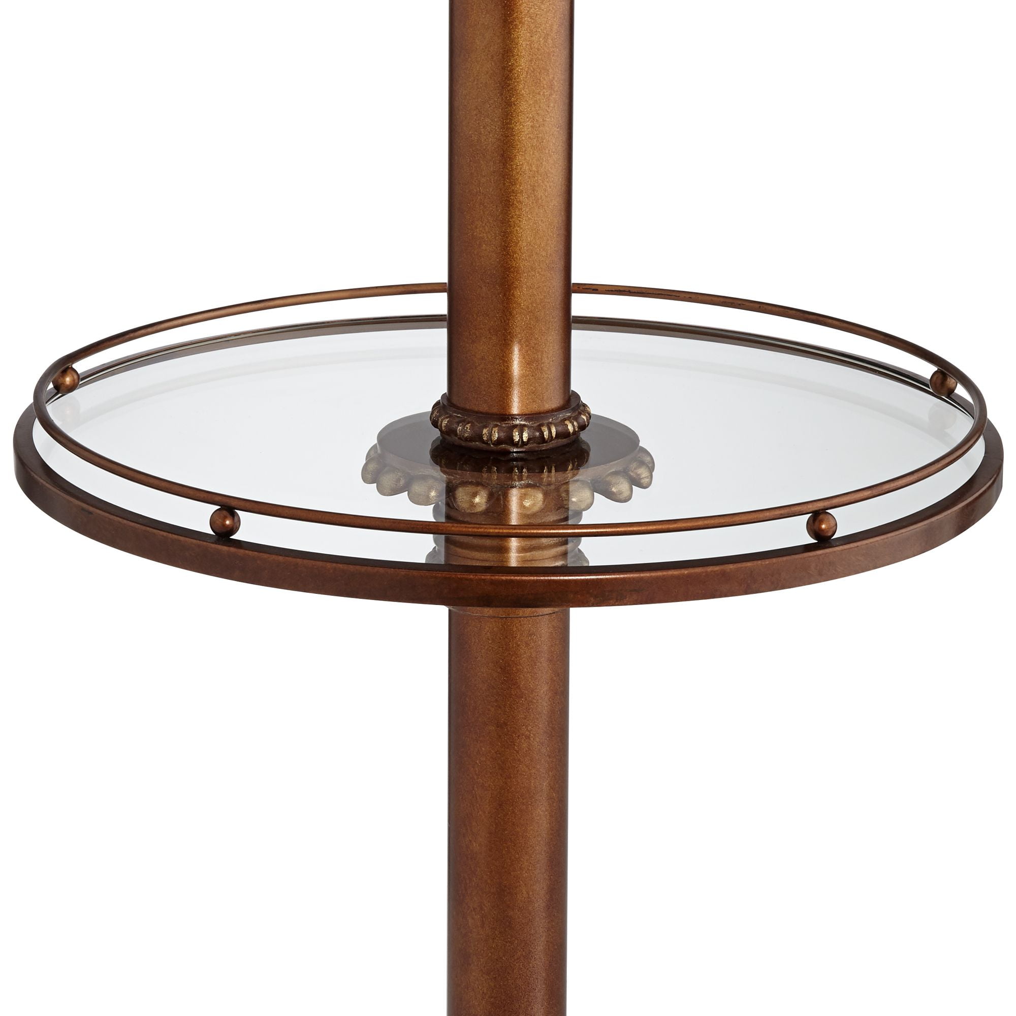 Kathy Ireland Traditional Floor Lamp with Glass Tray and Night Light (Bronze, 65 in) tlfgq