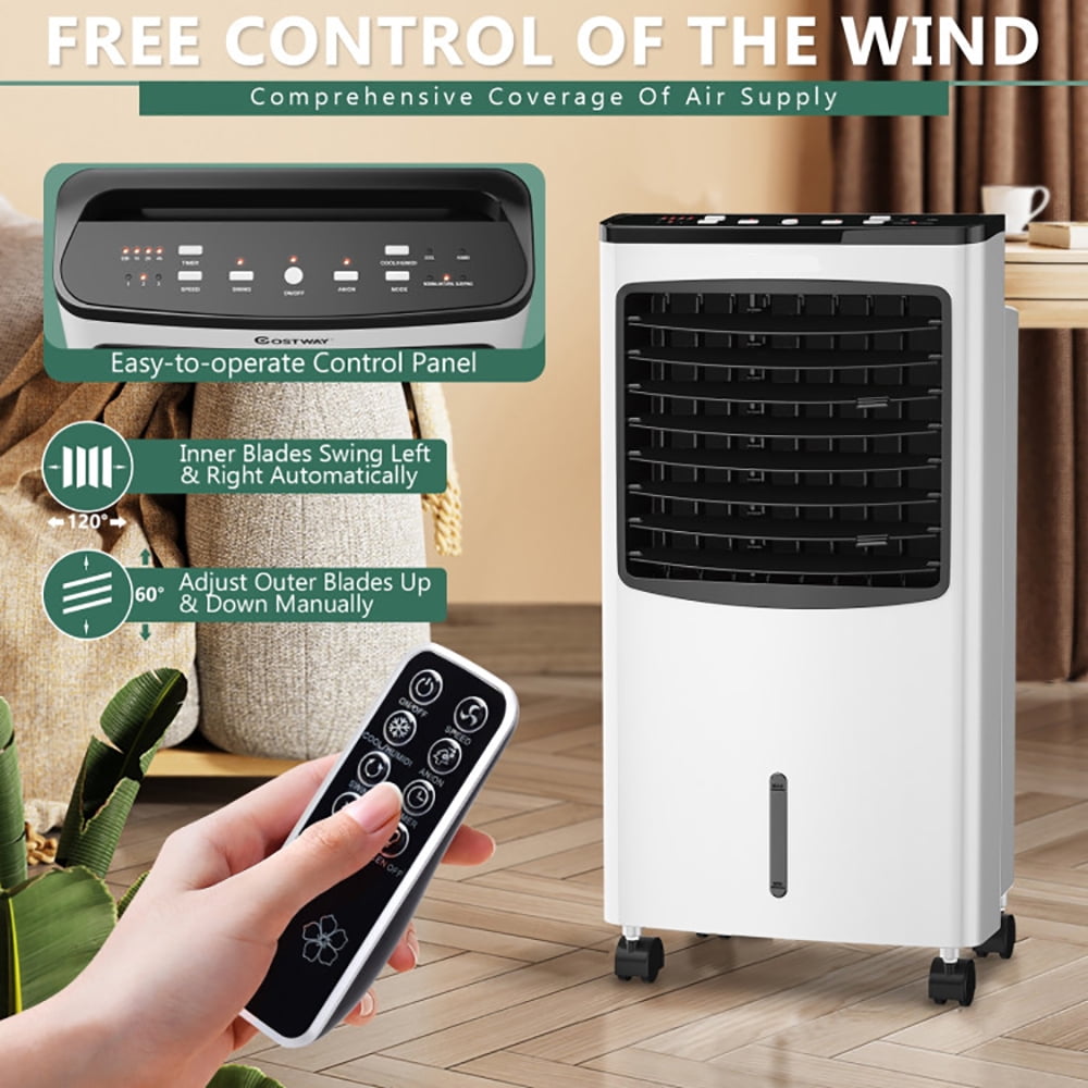 Topcobe 3-in-1 Portable Evaporative Air Cooler with Remote Control (White, 1 Unit) etvo4