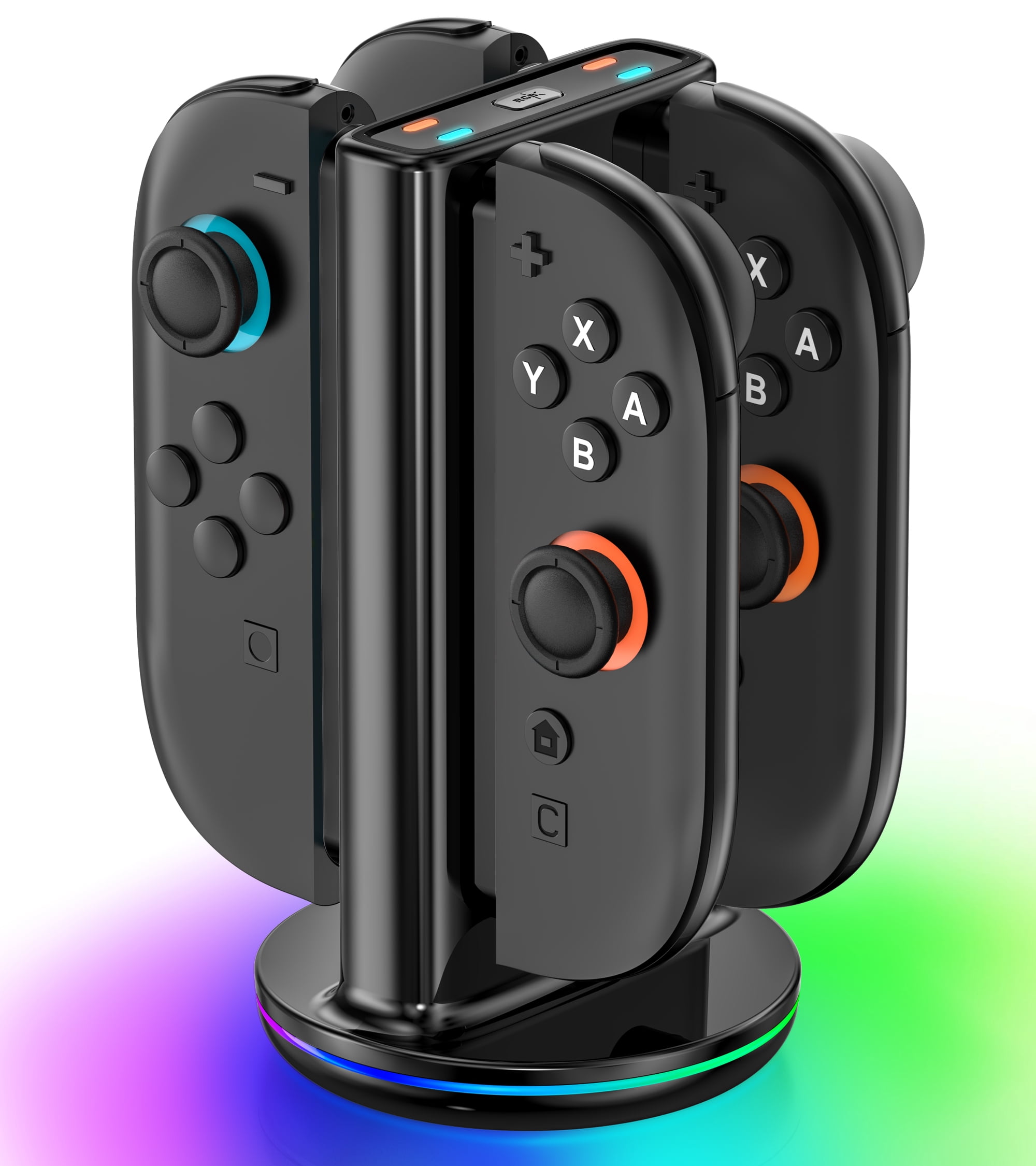 Kytok Switch 2 Joy-Con Charging Dock Station with Magnetic Bi-Directional Design and 9 RGB Lighting Modes (4-in-1) 0094x