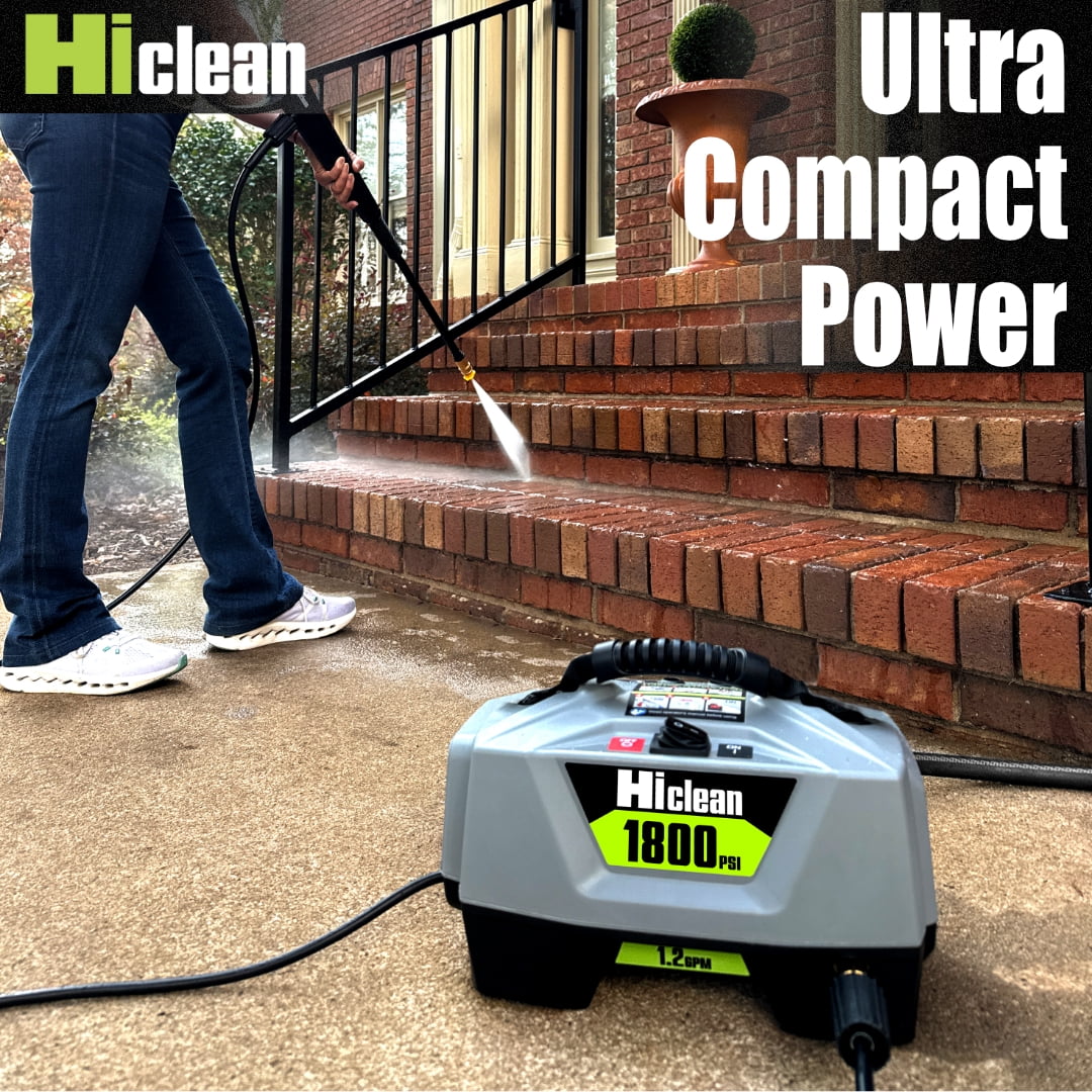 Hiclean 1800 PSI Electric Pressure Washer, Compact Power Cleaner with Foam Cannon and 20 ft Hose 4yu3s