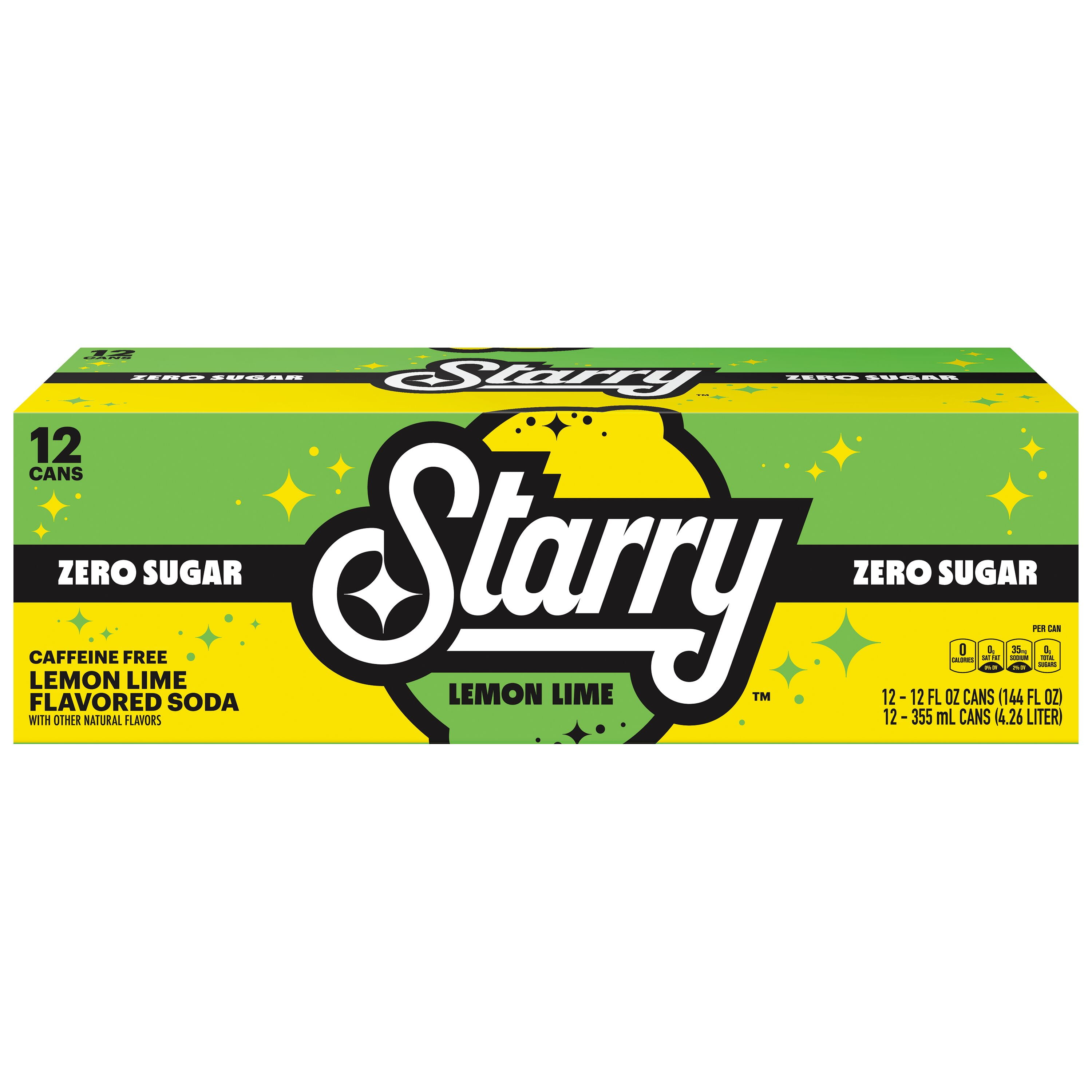 Starry Zero Sugar Lemon Lime Soda, Crisp Refreshing Citrus Flavor (12 fl oz, 12 Pack) 5nrhb