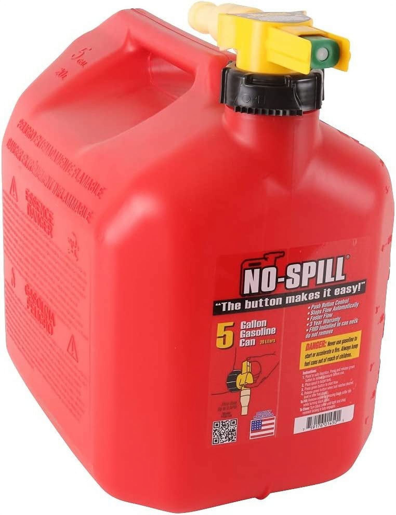 No-Spill 1450 Poly Fuel Container with Push Button Control and Auto Flow Stop (5 Gallon) cdsiq