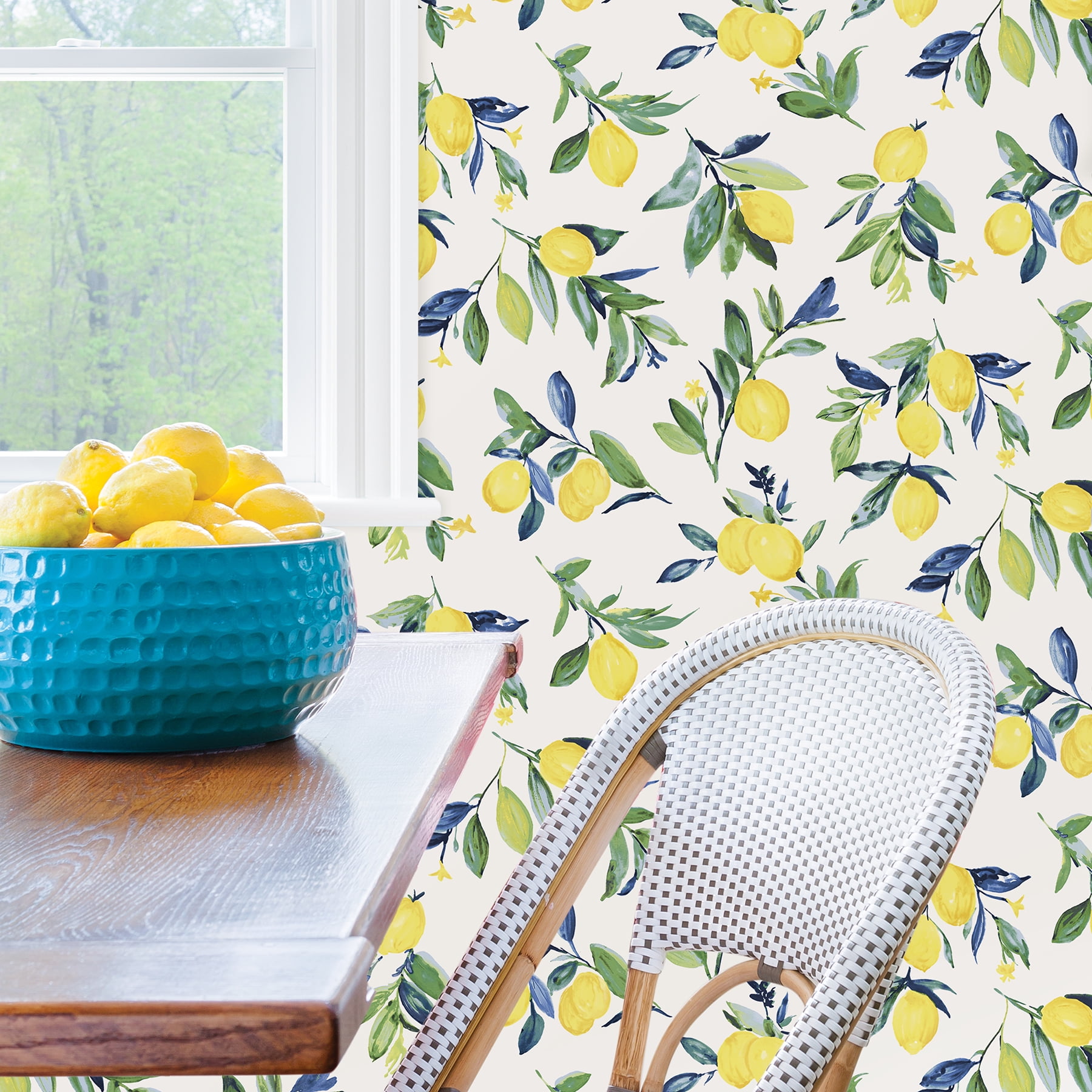 NuWallpaper Lemon Drop Peel and Stick Wallpaper (Yellow, 20.5-in x 216-in) iwdxq