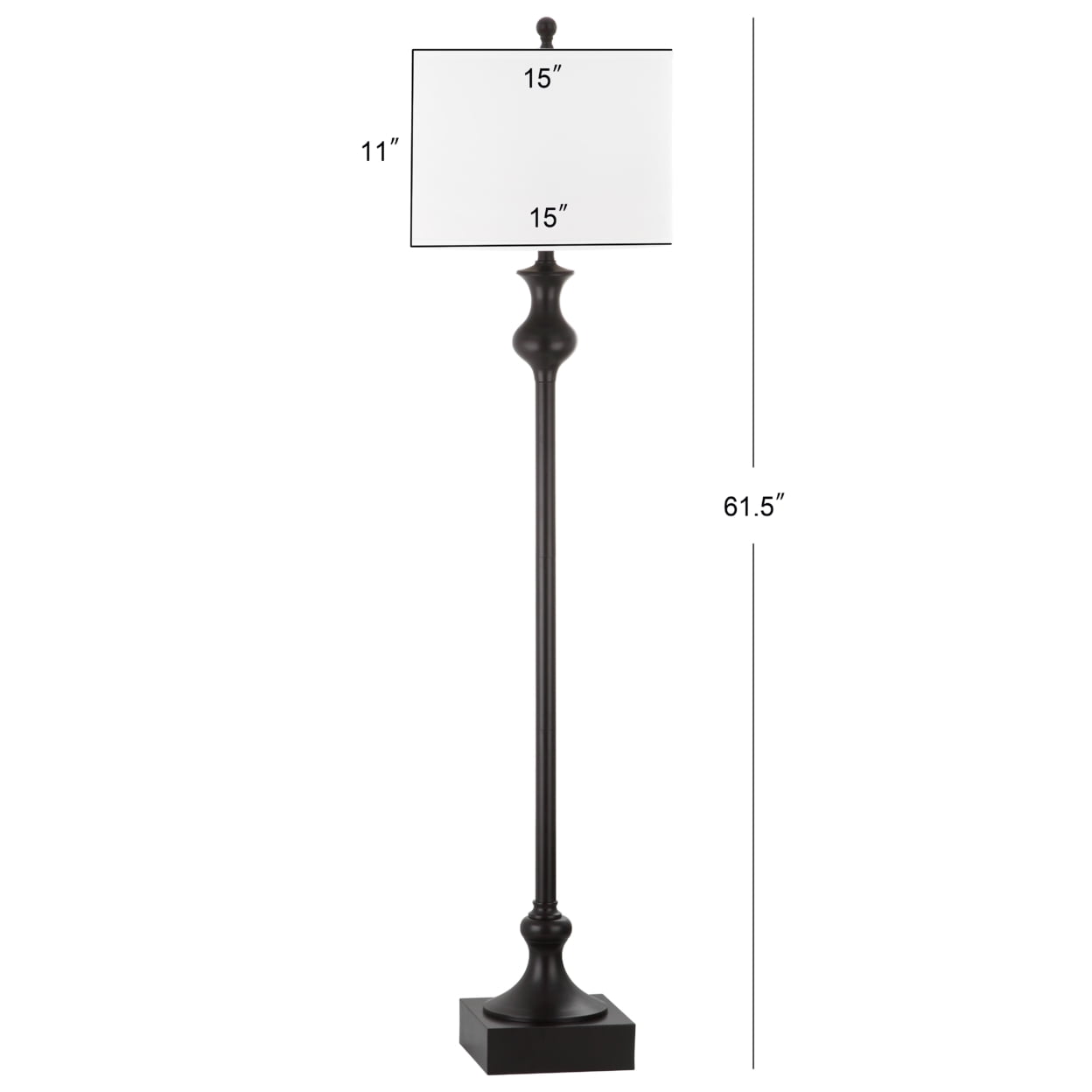 Safavieh Brewster Antique Floor Lamp, Contemporary Iron Lighting with Off-White Shade (Oil-Rubbed Bronze, 61.5 in.) 1rqjg