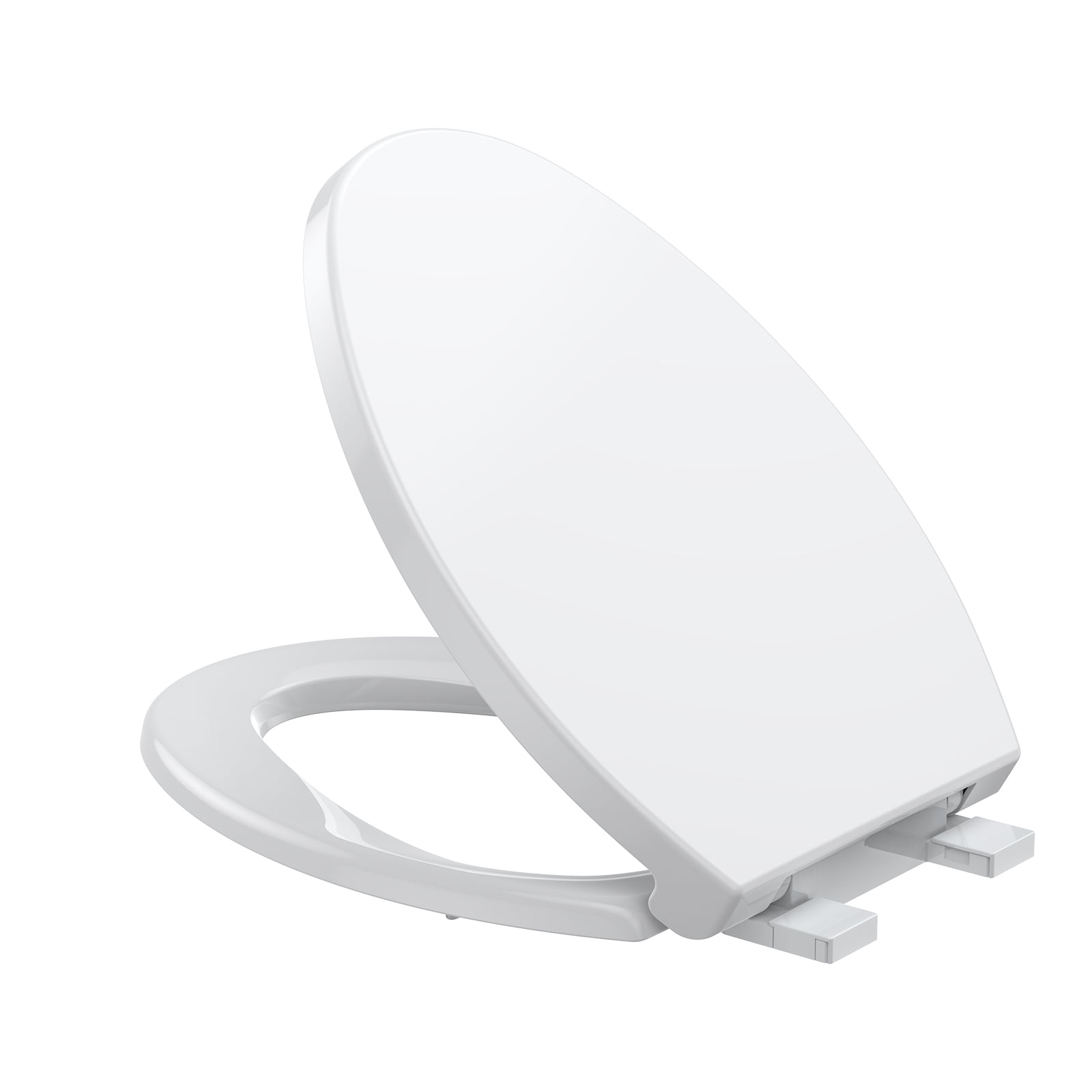 GARVEE Elongated Toilet Seat, Soft Close Quiet-Close Bathroom Cover with Quick Release Hinges (White, 19 in) 6vdqn