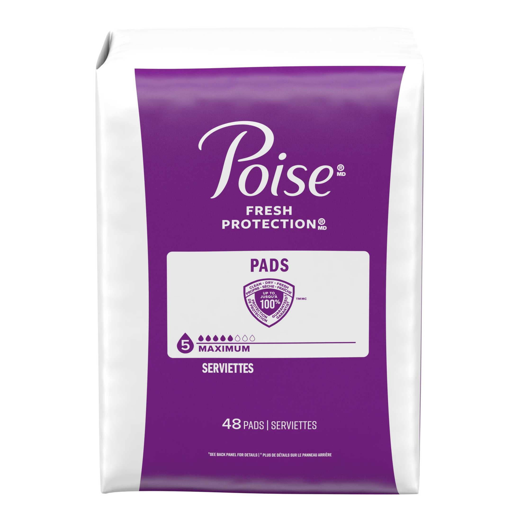 Poise Incontinence Pads for Women, Maximum Absorbency, Regular Length (96 Count) 90y1j