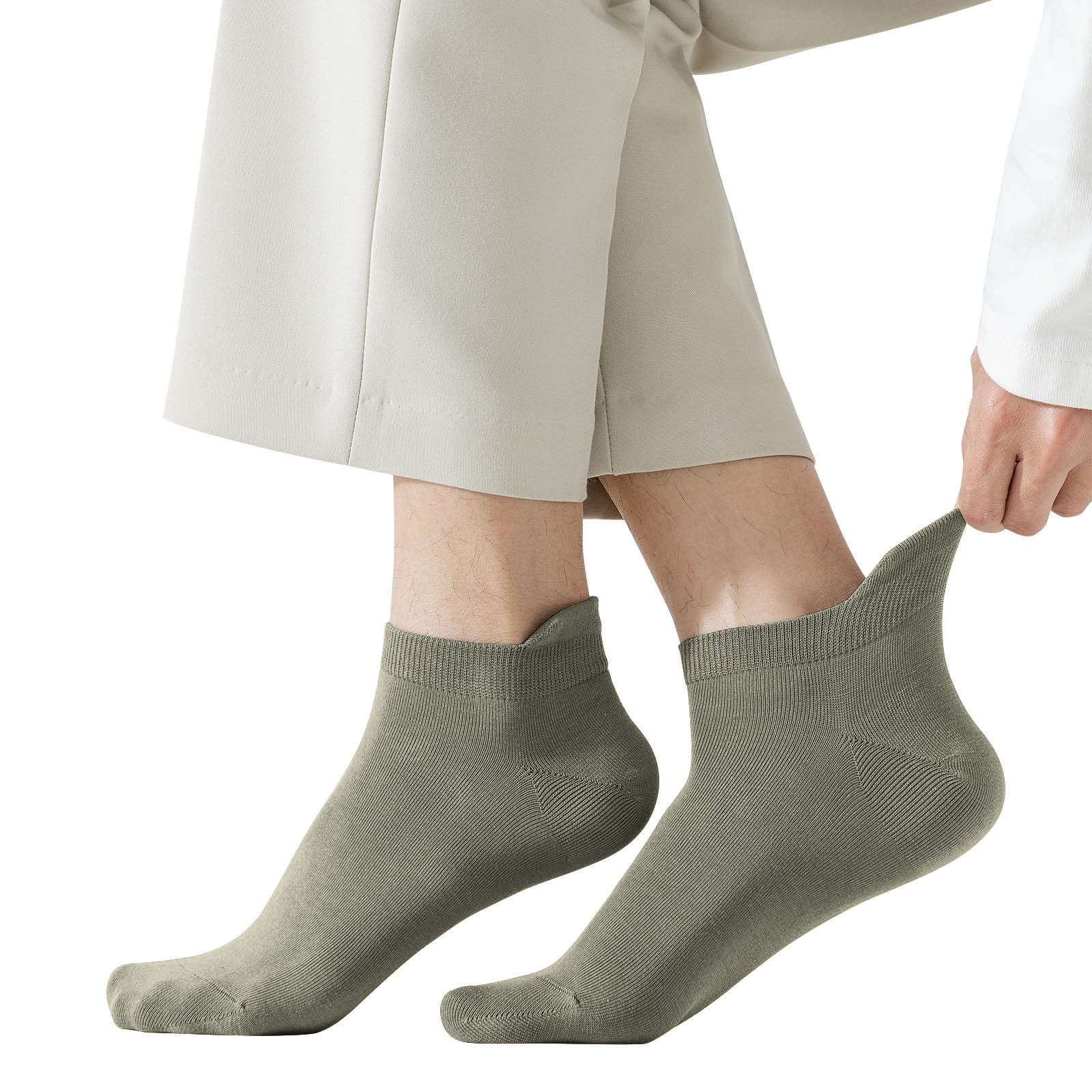 IYTR Mens Mesh Ventilation Liner Socks (Green, 6 Pairs) v6i3z