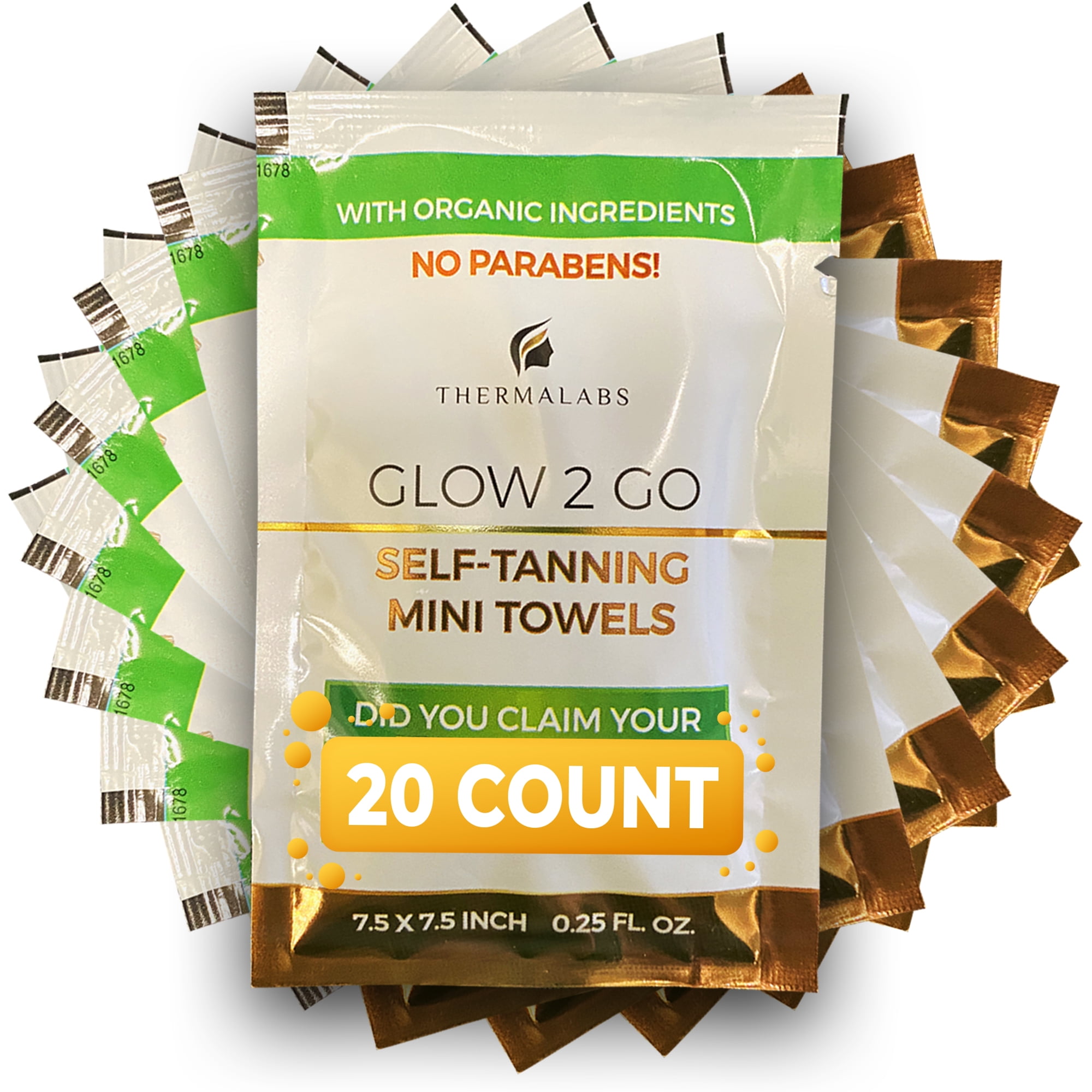 Tan Towel Glow2Go Original Self Tan Towelettes (Fair to Medium, 20 Pack) c7bi8