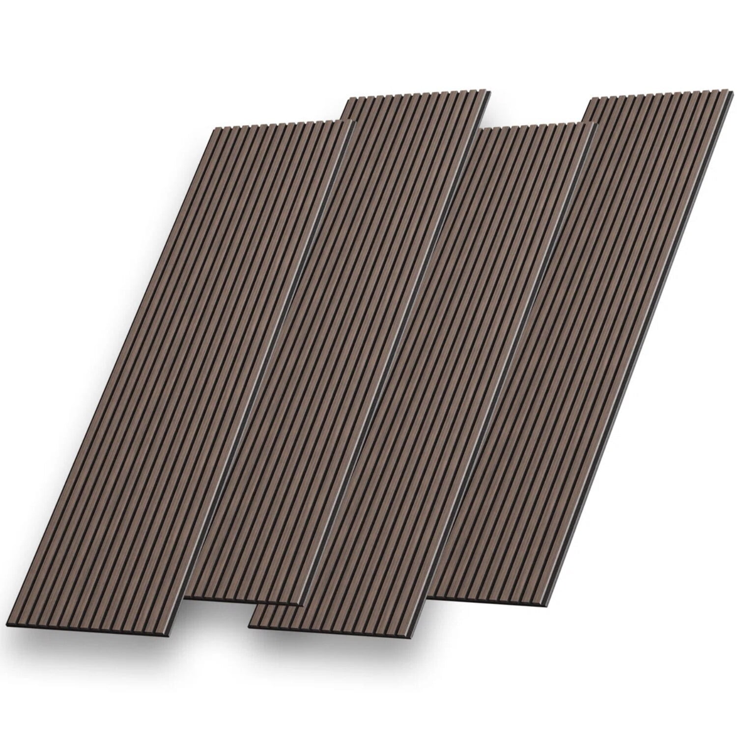 Easy4Home Soundproof Wood Slat Acoustic Wall Panels (Dark Walnut, 4-Pack, 106 in x 12.6 in) ikz5w