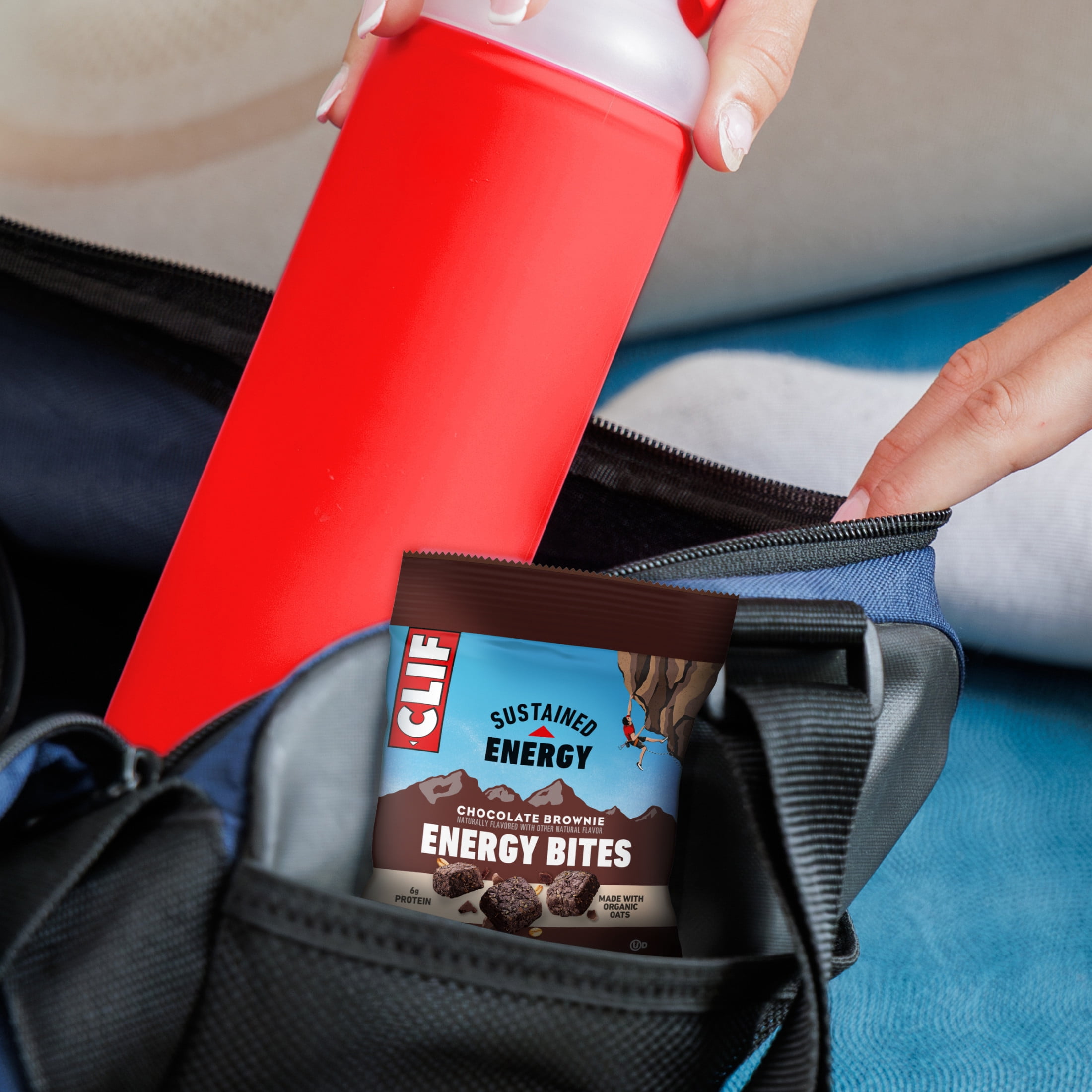Clif Bar Energy Bites Chocolate Brownie, Plant Based Protein Snack (Chocolate Brownie, 5 Pack, 1.94 oz) py94v