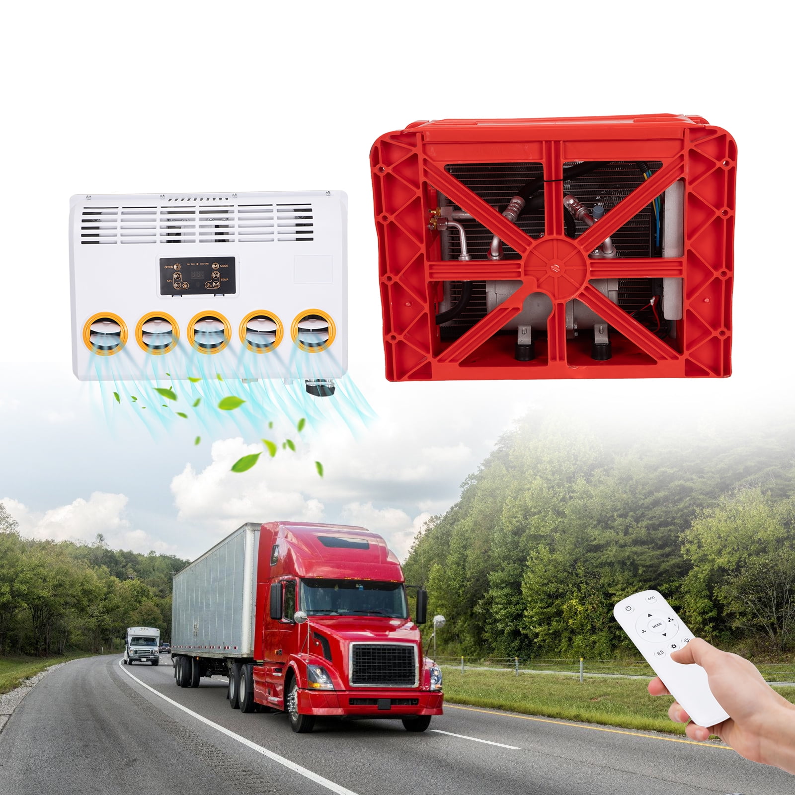 Kkonetoy 11000 BTU 24V Air Conditioner for Semi Truck, RV, and Caravan (11000 BTU) 4r6nf