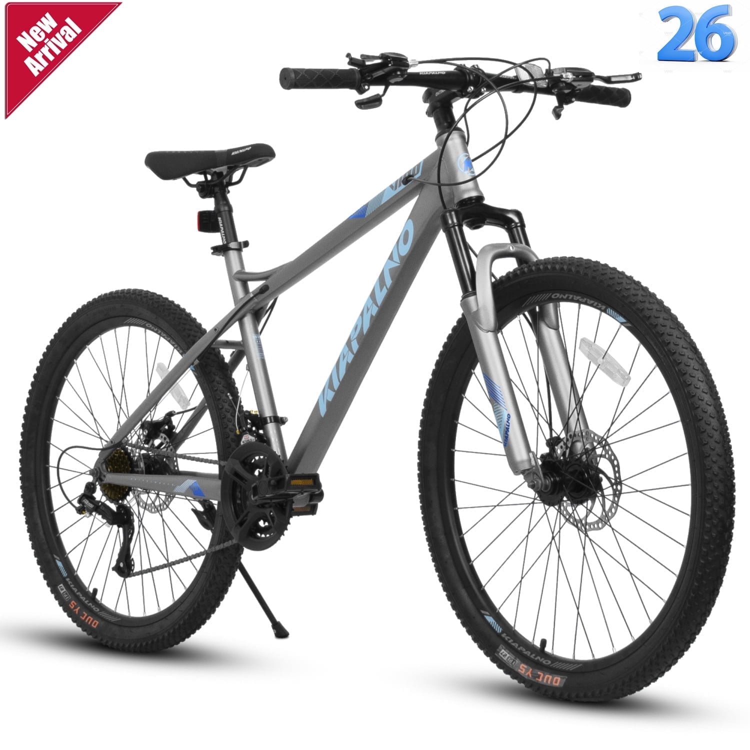 Ambifirner Mountain Bike for Men, 21-Speed Adult Bicycle with Dual Disc Brakes and High Carbon Steel Frame (Blue, 26 in) 9gfeb