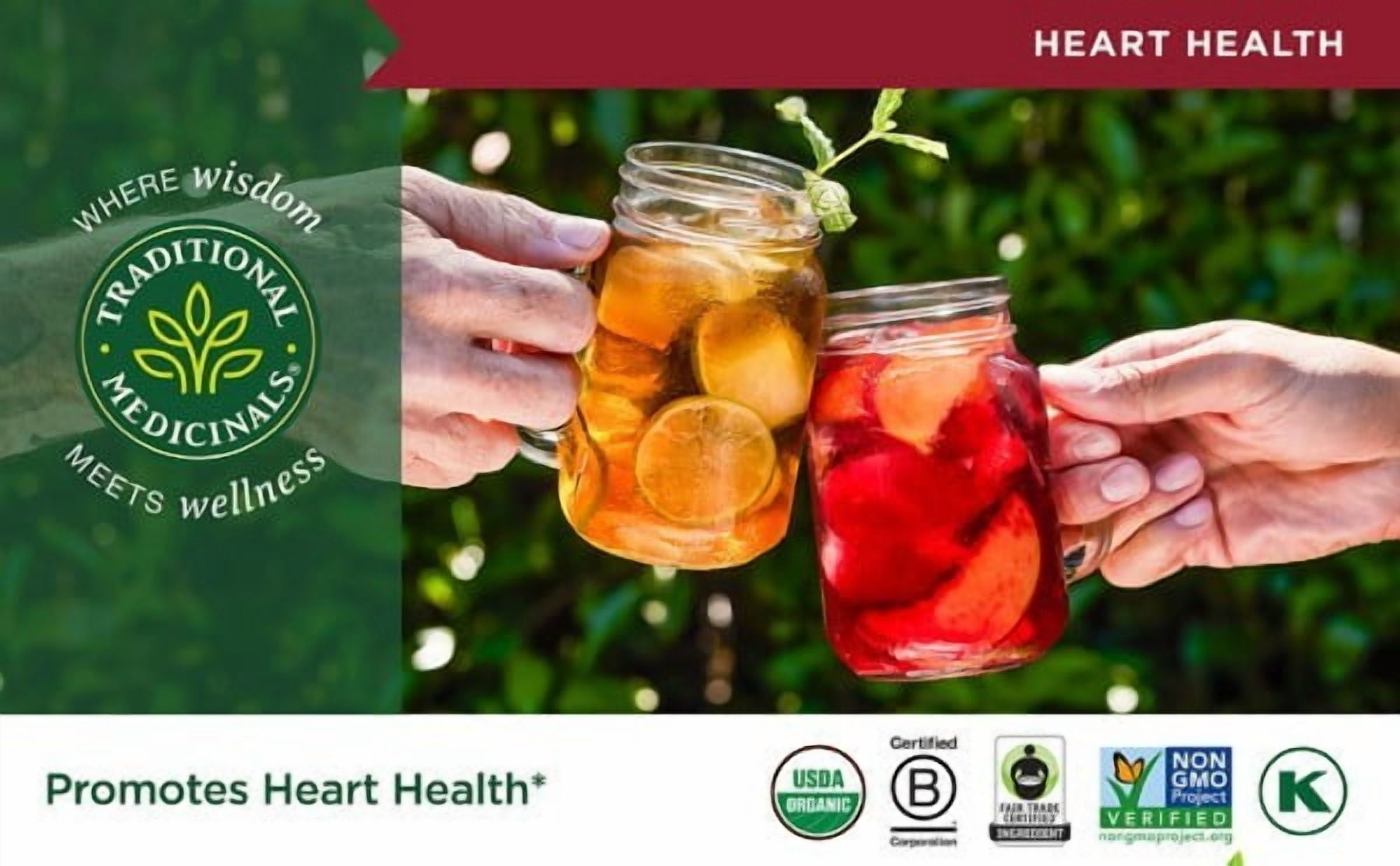 Traditional Medicinals Hibiscus Herbal Tea, Organic Caffeine-Free Tea Bags (16 Count) kdu0b