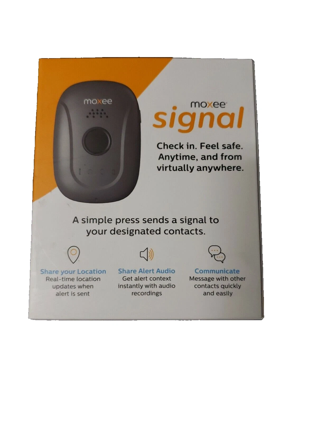 Rhea Moxee Signal Personal Safety Wearable with Bluetooth and Built-In Mic (Black, 0.1 oz) hc6wo