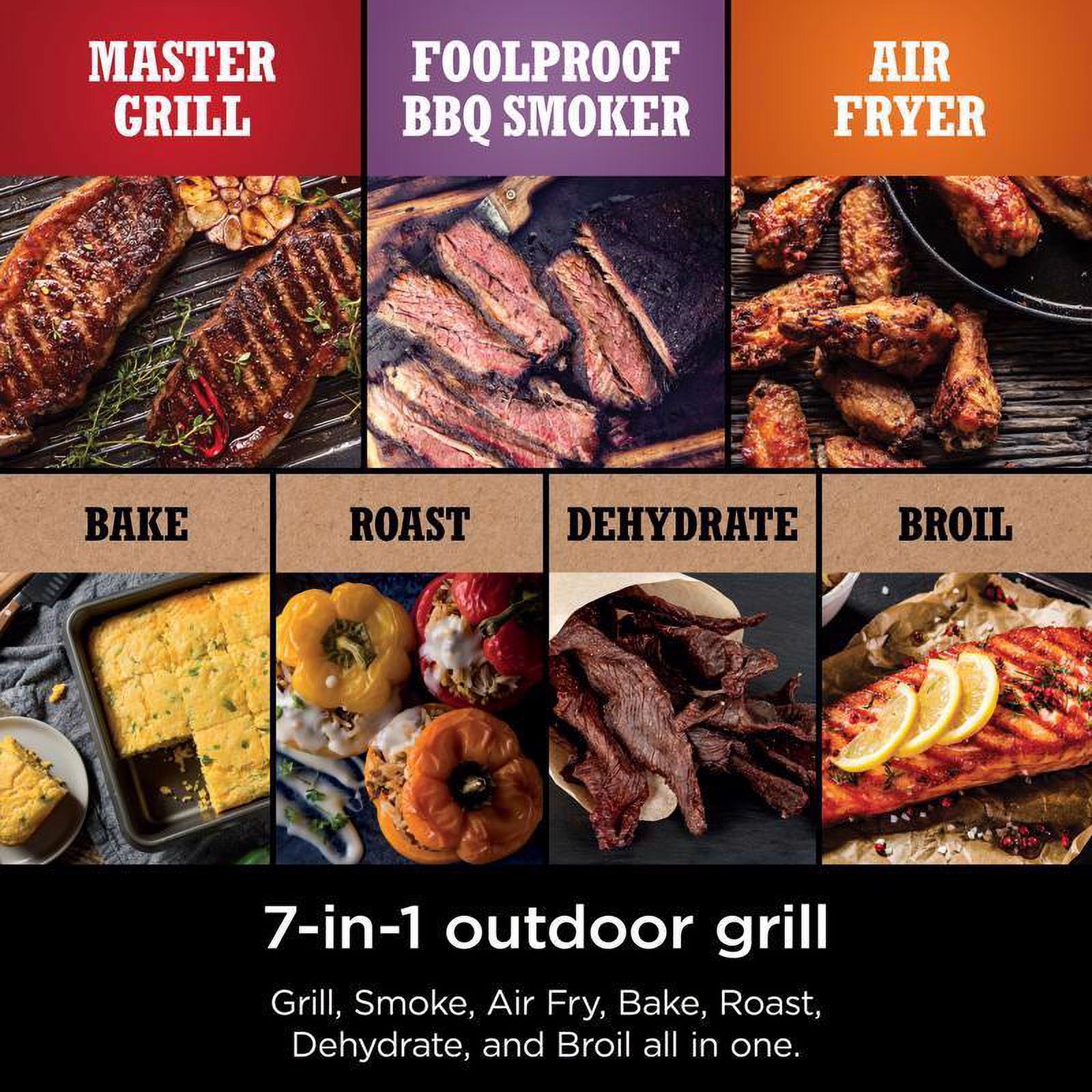 Ninja Woodfire Outdoor Electric Grill and Smoker (Rust, 18 in) 9vxft