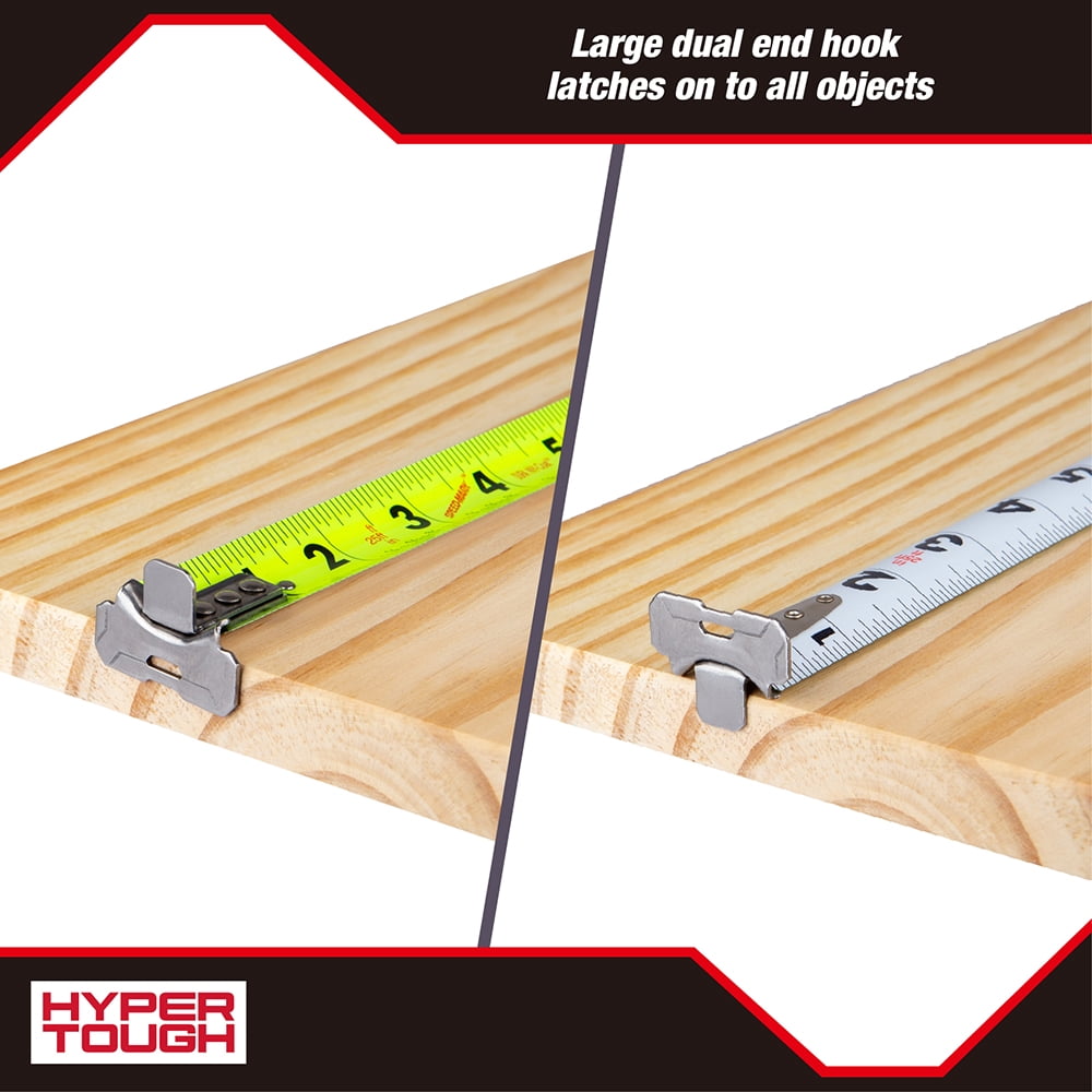 Hyper Tough Wide Blade Steel Tape Measure (Grey, 35 ft) 1tlmu