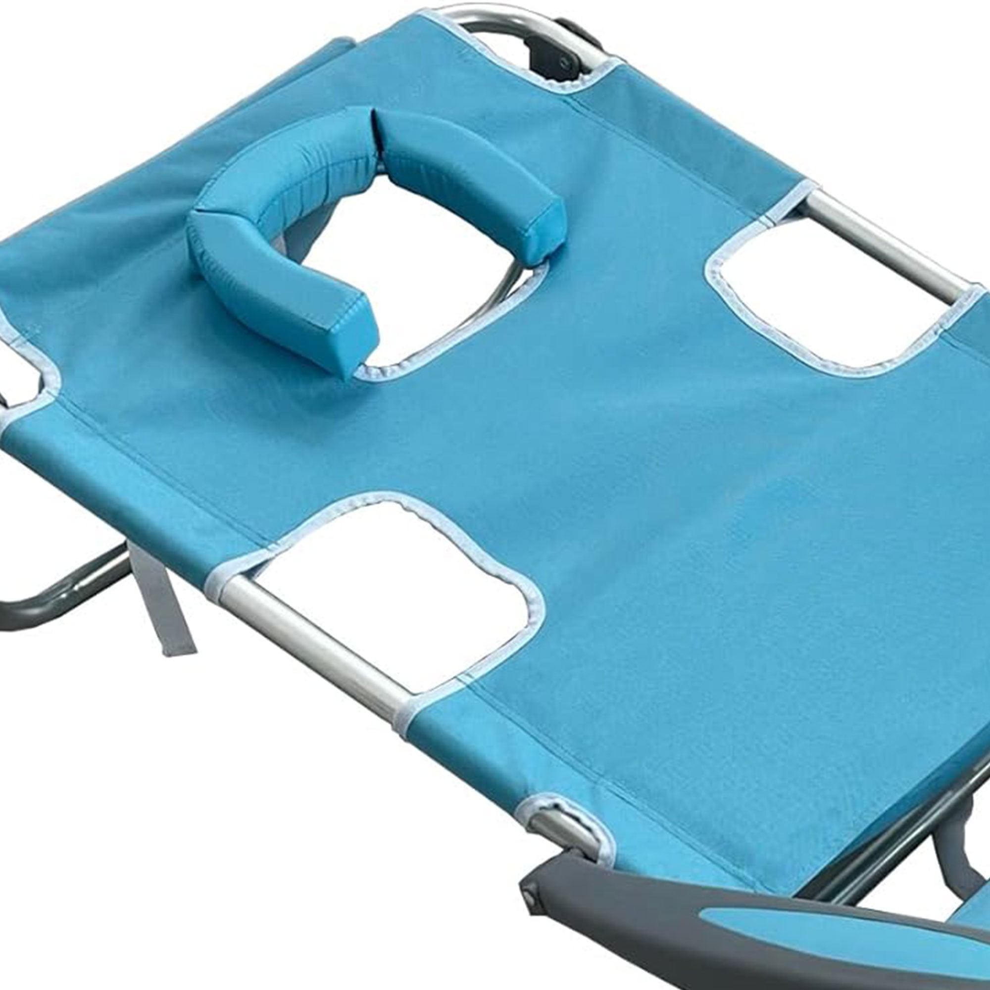 Ostrich Deluxe Backpacker Portable Beach Chair with Insulated Cooler Bag (Light Blue, 27.76 x 3.74 x 33.86 in) bt69j