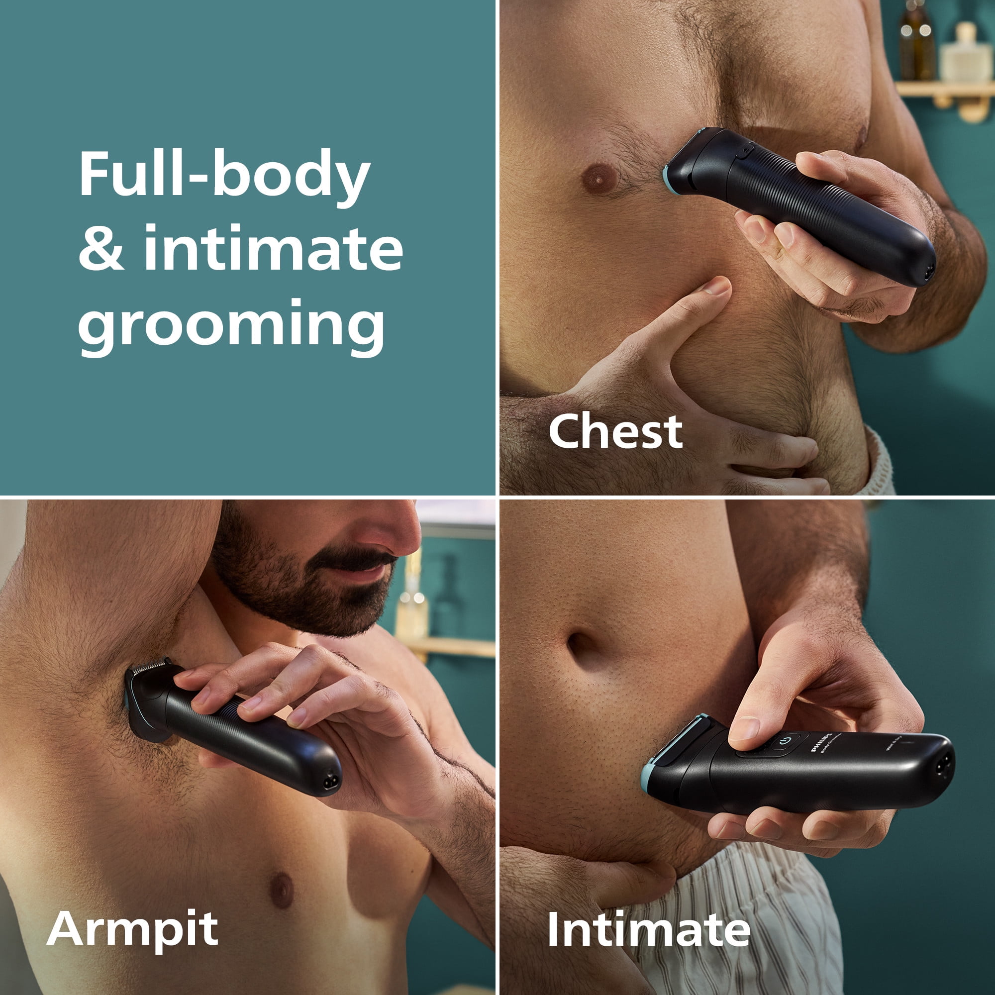Philips Norelco Body Groomer 5000 Series, Electric Hair Trimmer & Shaver for Men (Black, 11 Length Settings) mys2a
