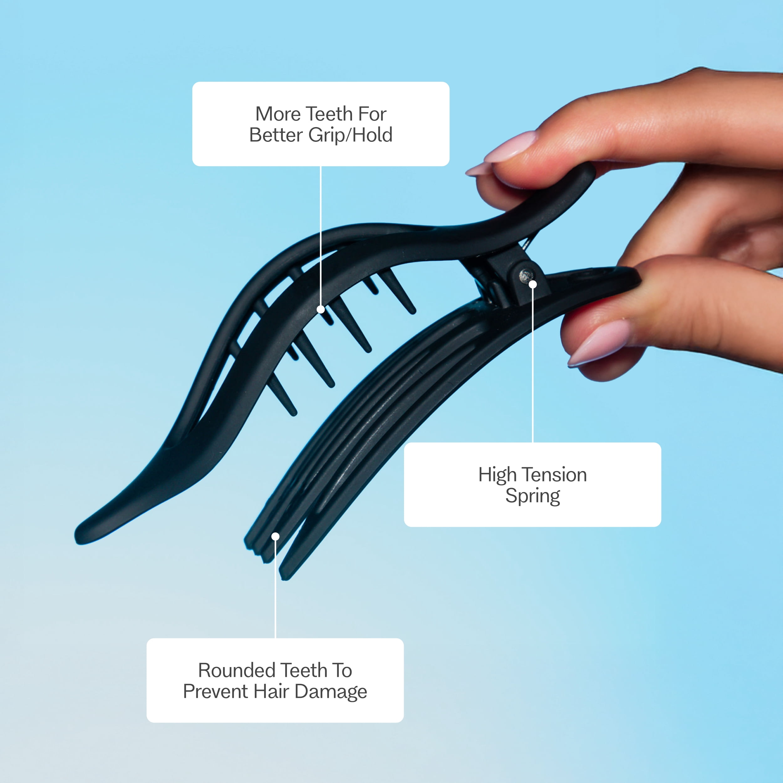 Gimme Beauty Medium Oval Lay-Flat Claw Clip (Black/Tortoise, 2 Count) zd6b6