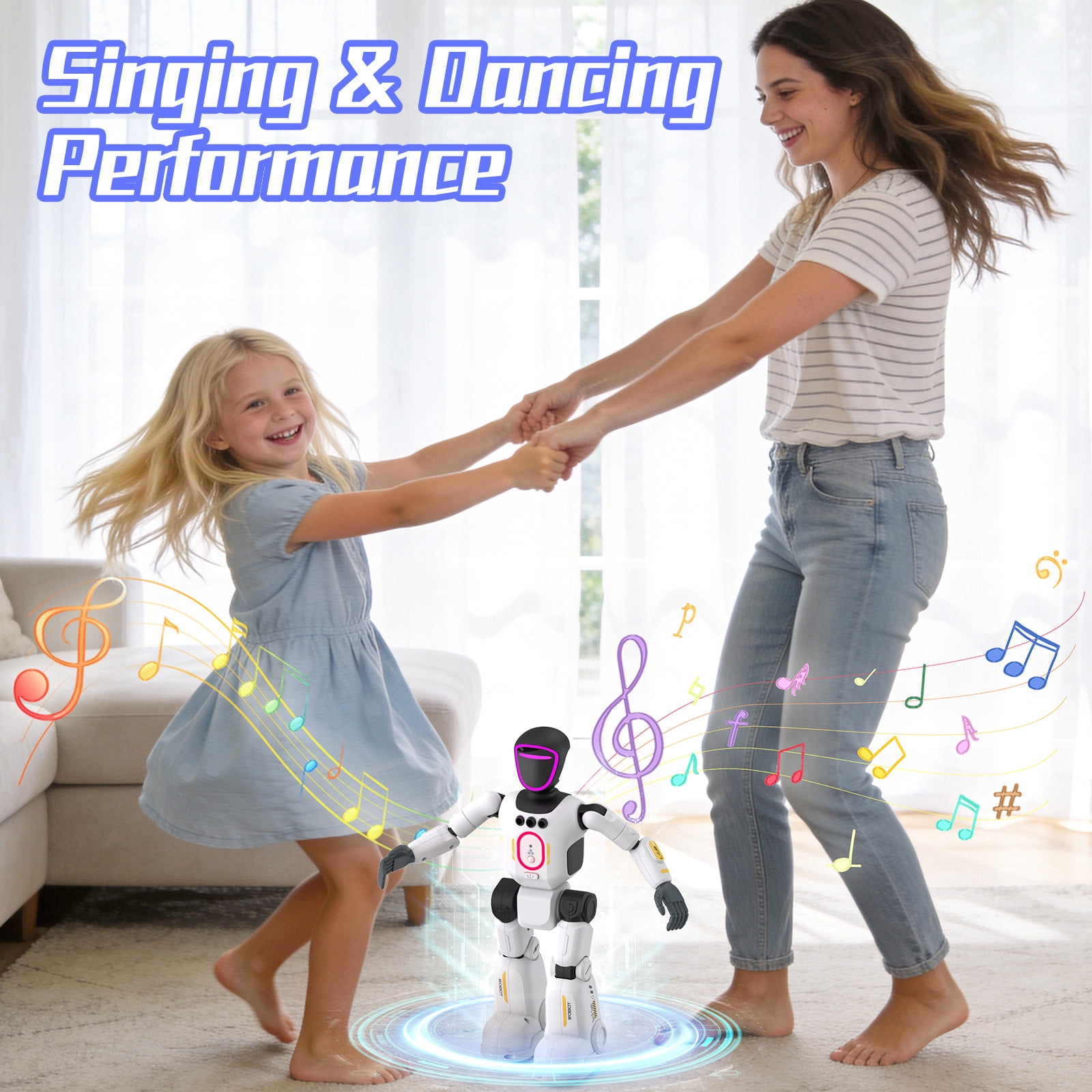 GMDISC Remote Control Robot Toy, Interactive Smart Programmable Robot with Gesture Sensing (White, 10 in) bca7a