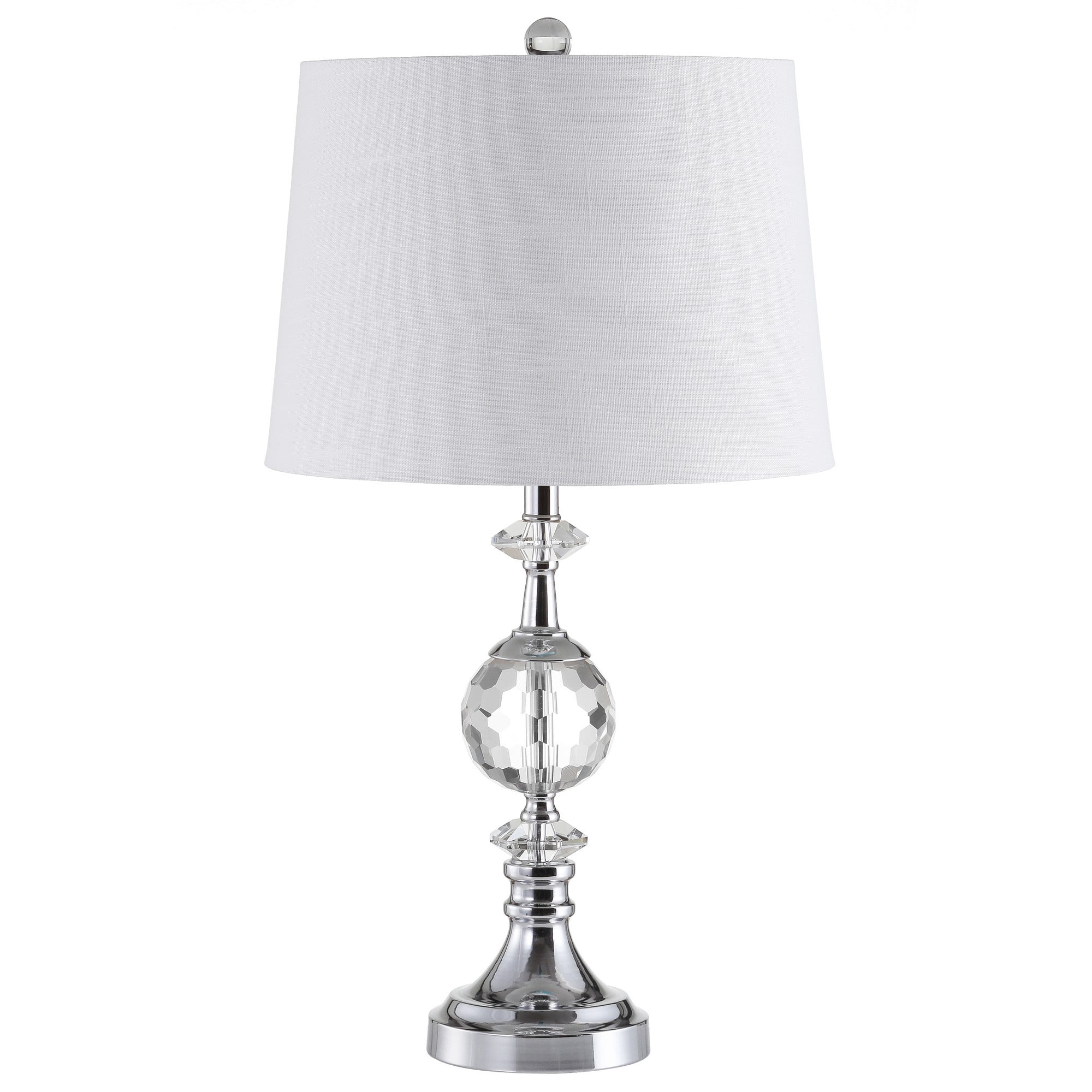 JONATHAN Y Channing LED Crystal Table Lamp, Modern Bedside Lighting (Clear/Chrome, 25.5 in) nn4tb