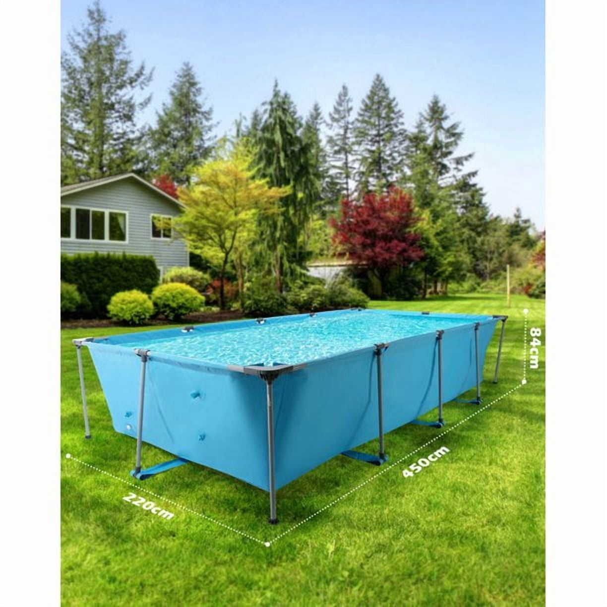 GASKY 15ft Rectangular Above Ground Swimming Pool (Blue, 177.17 in x 86.61 in x 33.07 in) whno4