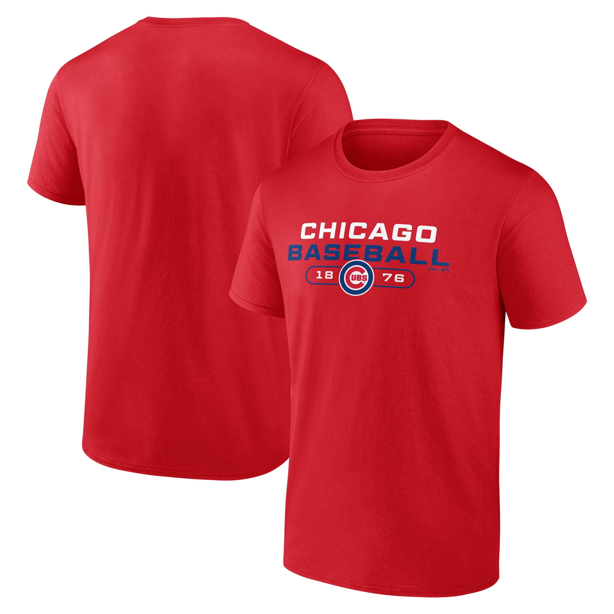 Chicago Cubs MLB Men's Cotton Short Sleeve T-Shirt (Team Logo, S-3XL) 0vrl9