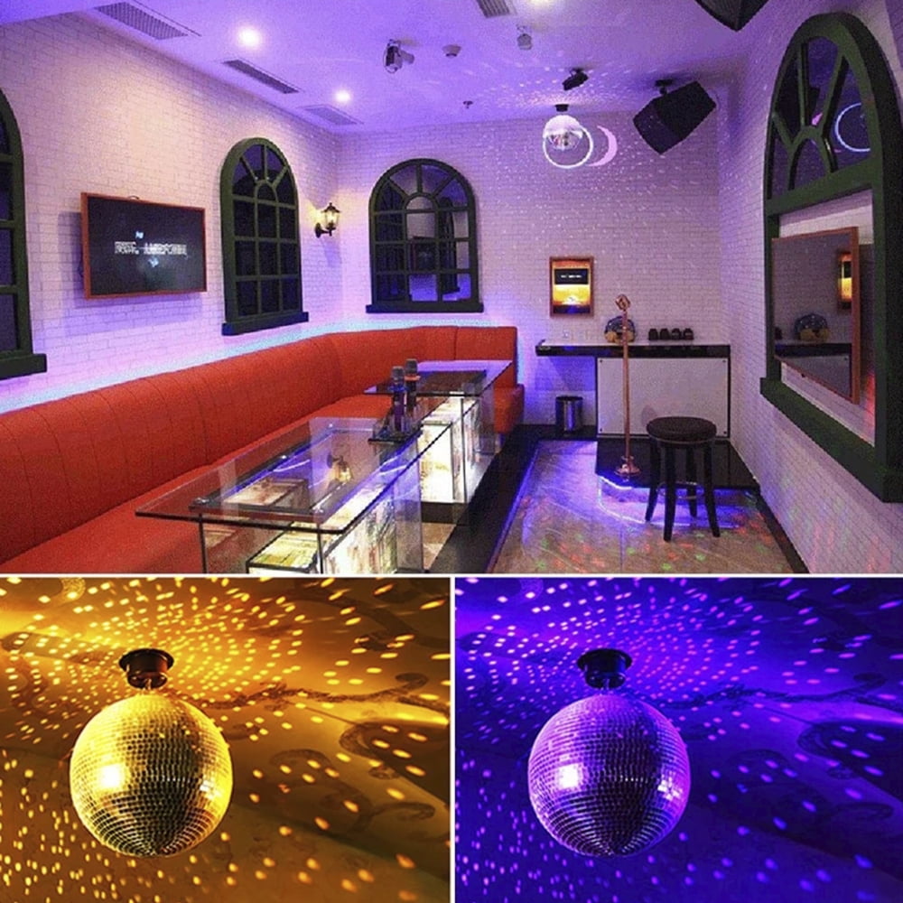 Vensio Glass Disco Mirror Ball Reflective Rotating Hanging Party Decor (8 in) jgaiz