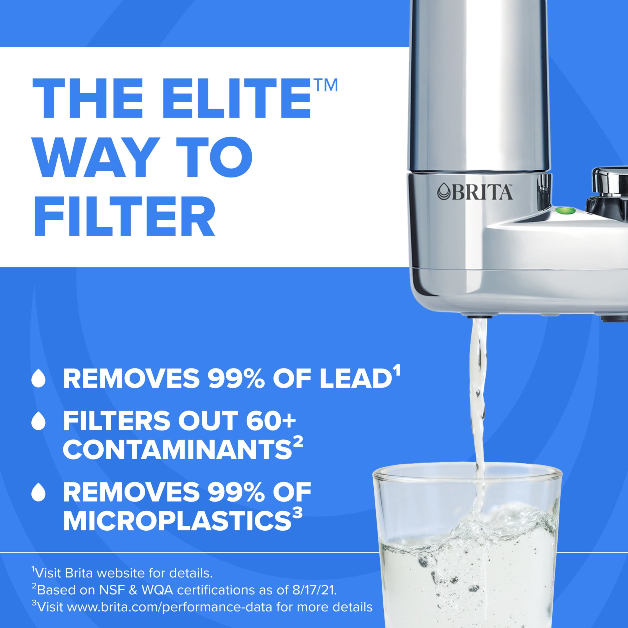 Brita Elite Faucet Water Filter Replacement Cartridges (Chrome, 2 Pack) 1db2q