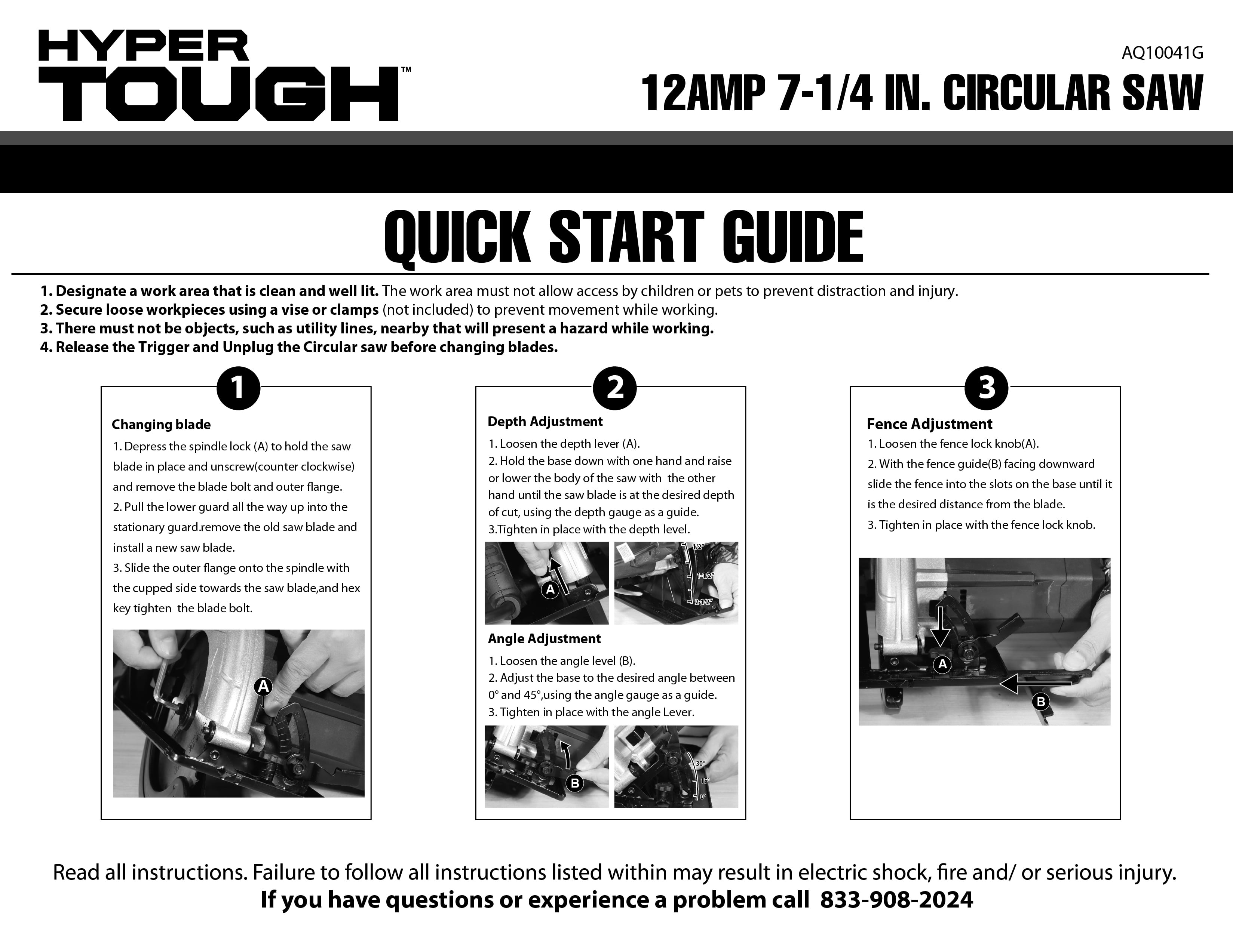 Hyper Tough 12 Amp Corded Circular Saw with Steel Shoe and Adjustable Bevel (7.25 in) fee8g