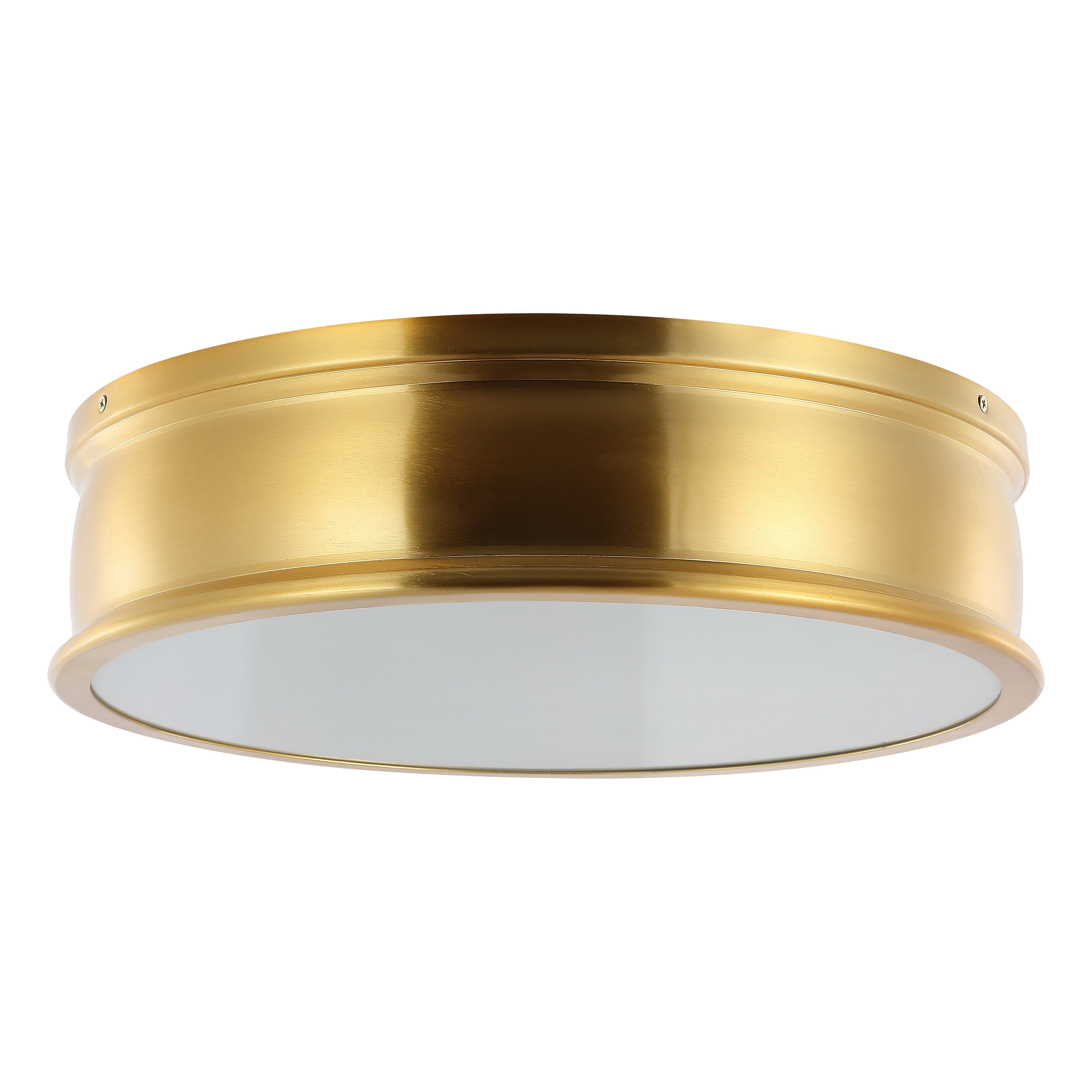 Safavieh Adria Modern 3-Light Flush Mount Ceiling Fixture with Glass Shade (Brass Gold, 16.5 in) jouvd