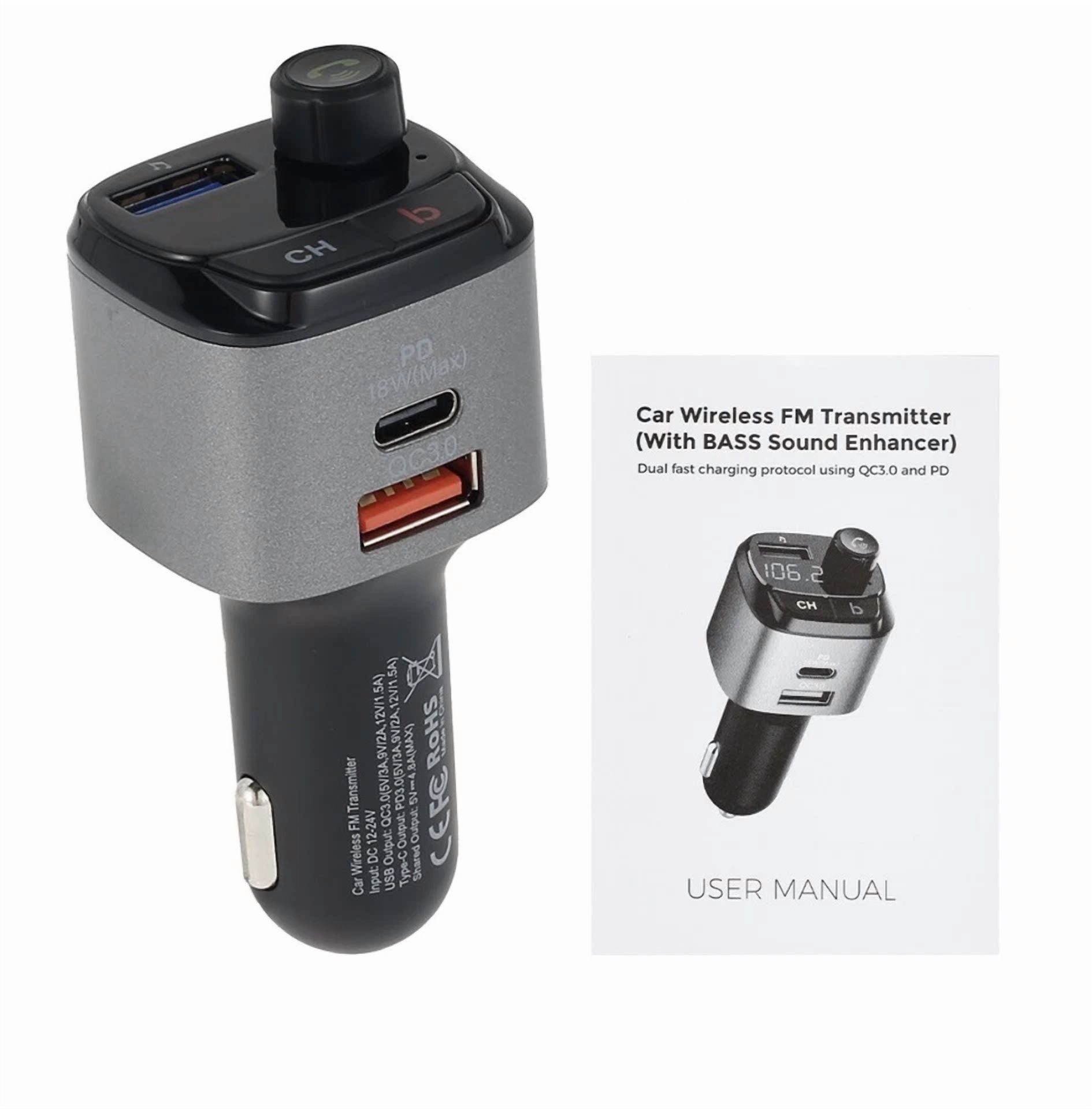Rhea Wireless FM Transmitter and Car Audio Adapter (Universal Compatibility) xu6oc